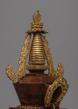 Buddhist Copper Stupa | Traditional Buddhist Monument for Enhancing Your Sacred Space