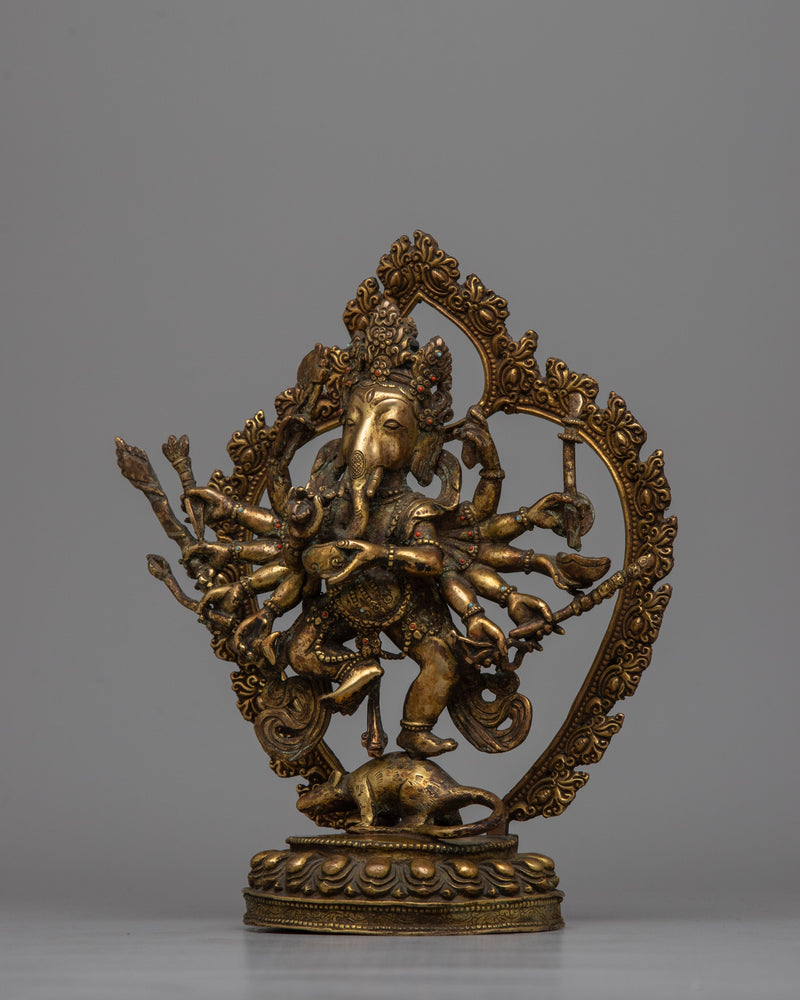 Copper Ganesh Statue | Sacred Hindu Deity Sculpture Symbolizing Wisdom and Prosperity