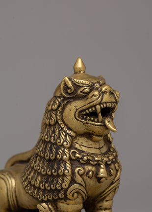 Pair of Guardian Lion Statue | Sacred Pair for Protection and Positive Energy