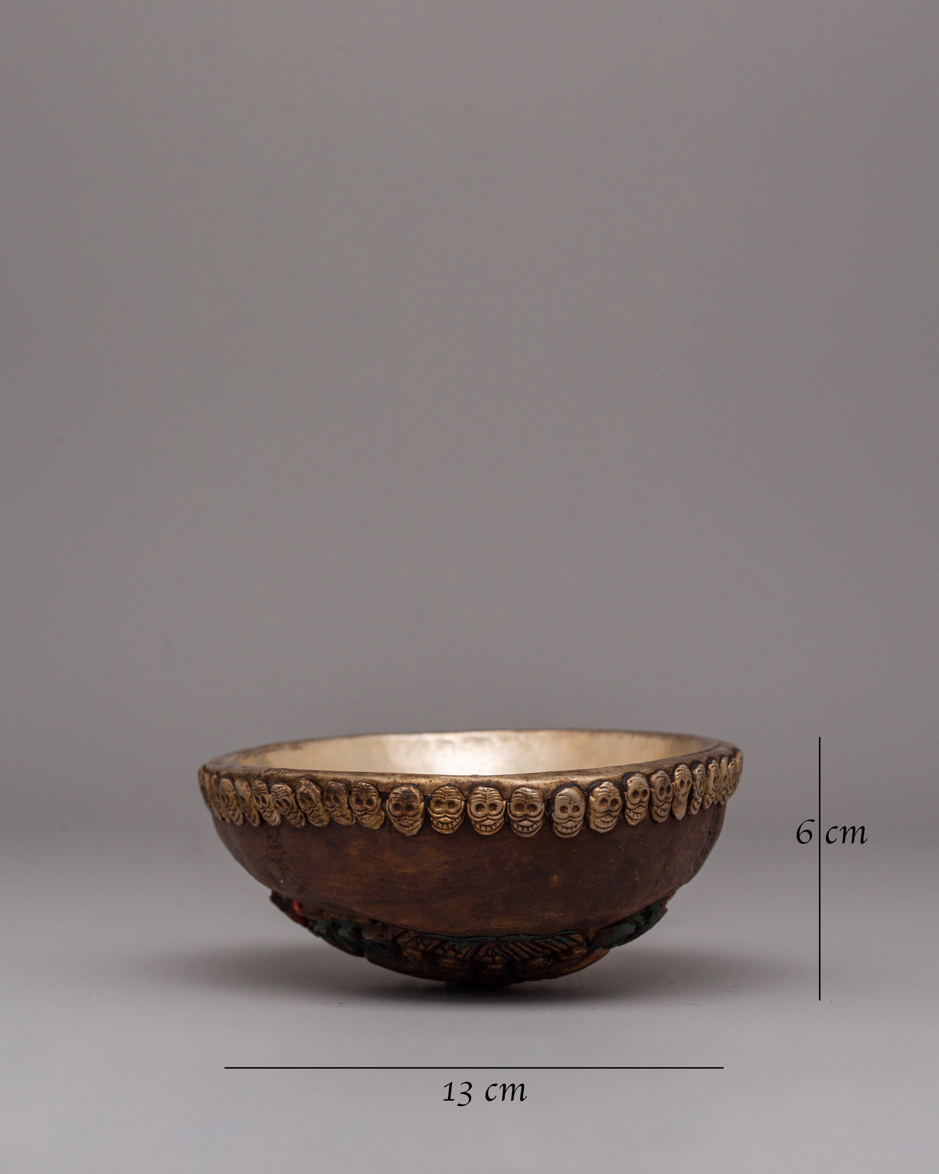 Tibetan Kapala Ritual Bowl | Spiritual Artifact for Rituals and Offerings