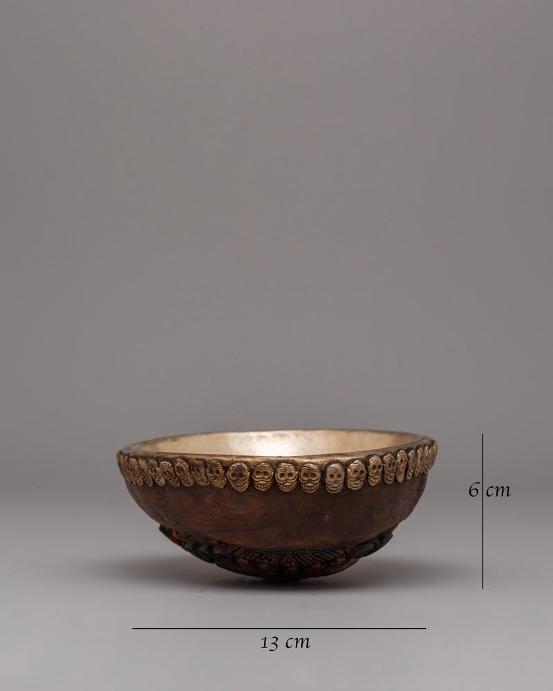 Tibetan Kapala Ritual Bowl | Spiritual Artifact for Rituals and Offerings