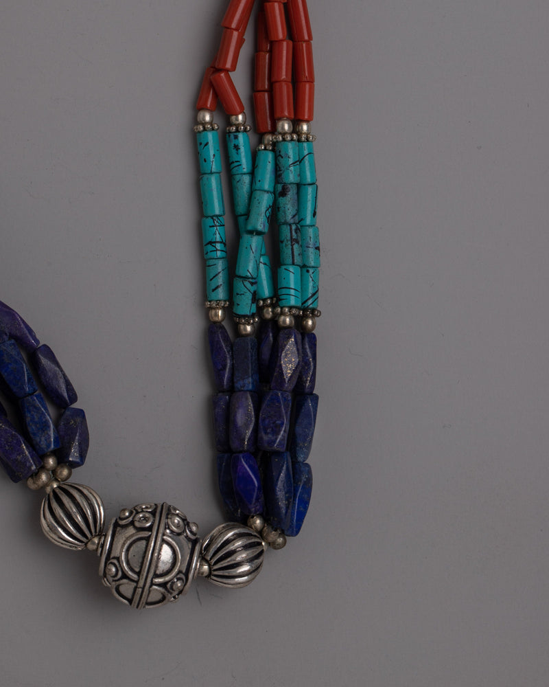 Tibetan Beads Necklace | Handmade Jewelry Piece Symbolizing Tradition and Spiritual Devotion