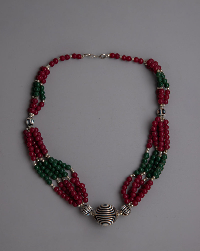 Tibetan Style Necklace | Handcrafted Necklace Enhancing Meditation & Cultural Aesthetics