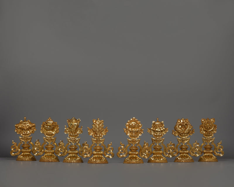 Gold-Plated Auspicious Symbol | Buddhist Rituals and Home Decor