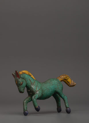 Turquoise Decorative Horse Statue | Handcrafted Decor Symbolizing Strength
