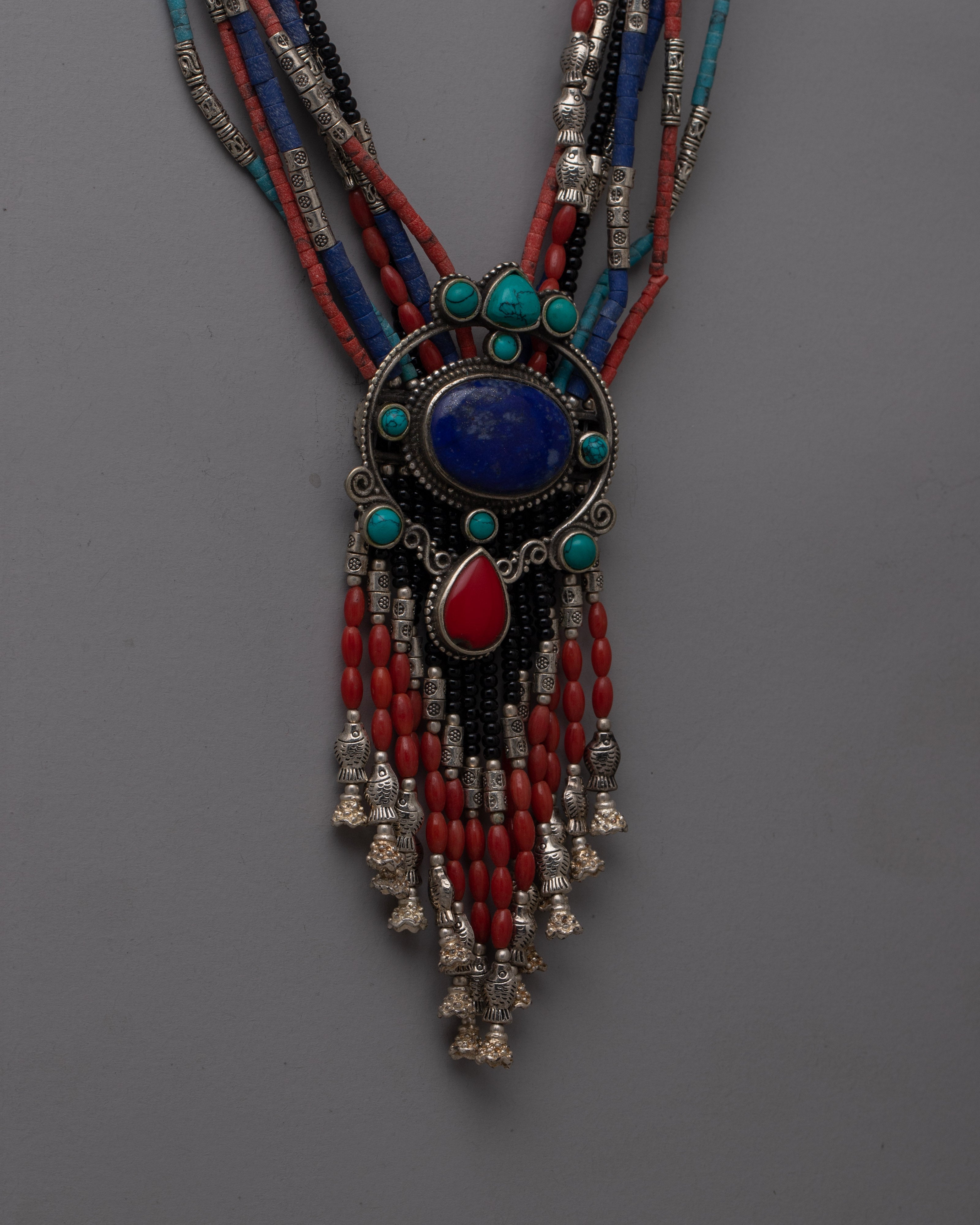 Unique Gemstone Jewelry Necklace |  One-of-a-Kind Handcrafted Buddhist Jewelry