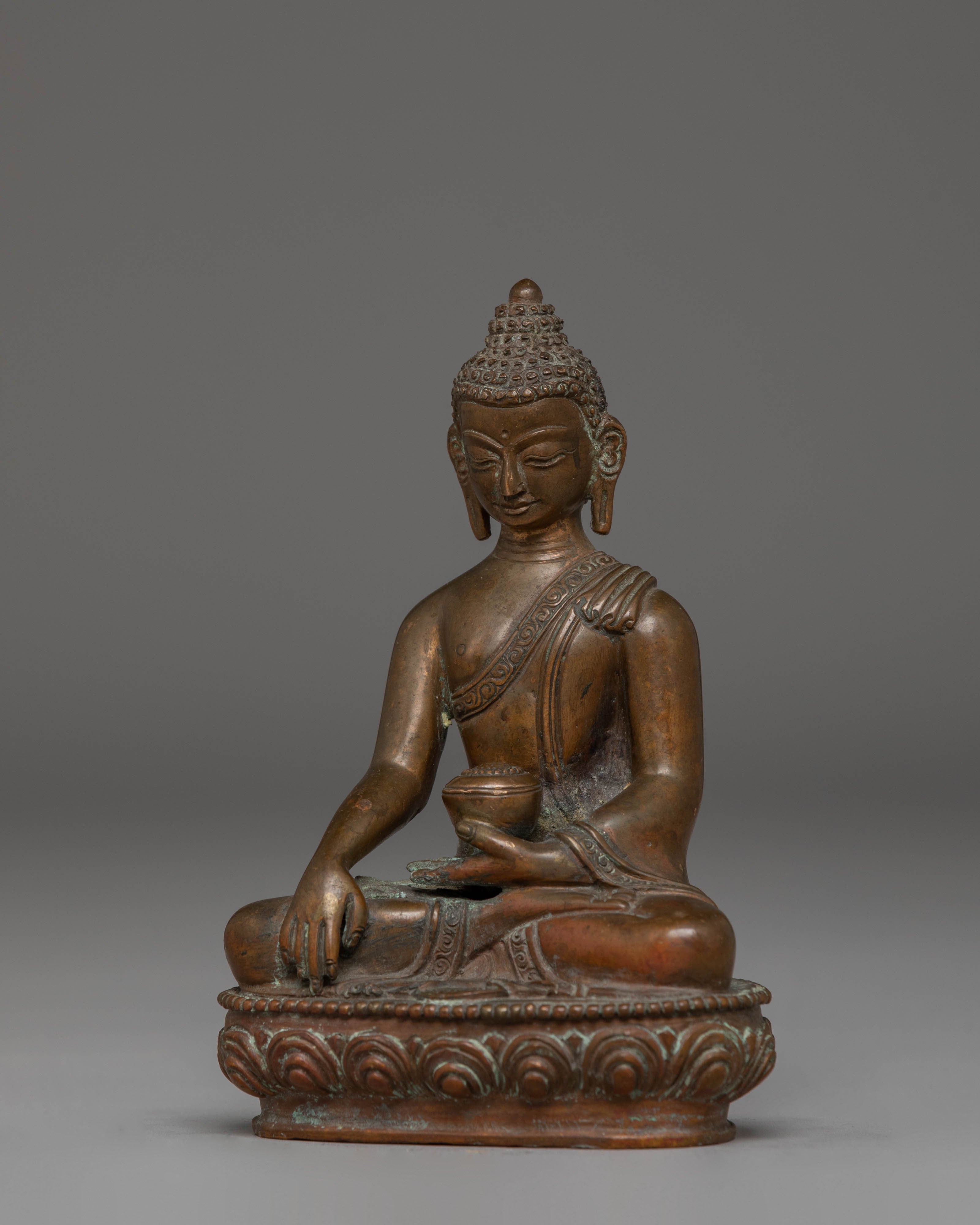 Oxidized Copper Statue of Shakyamuni Buddha | Symbol of Enlightenment