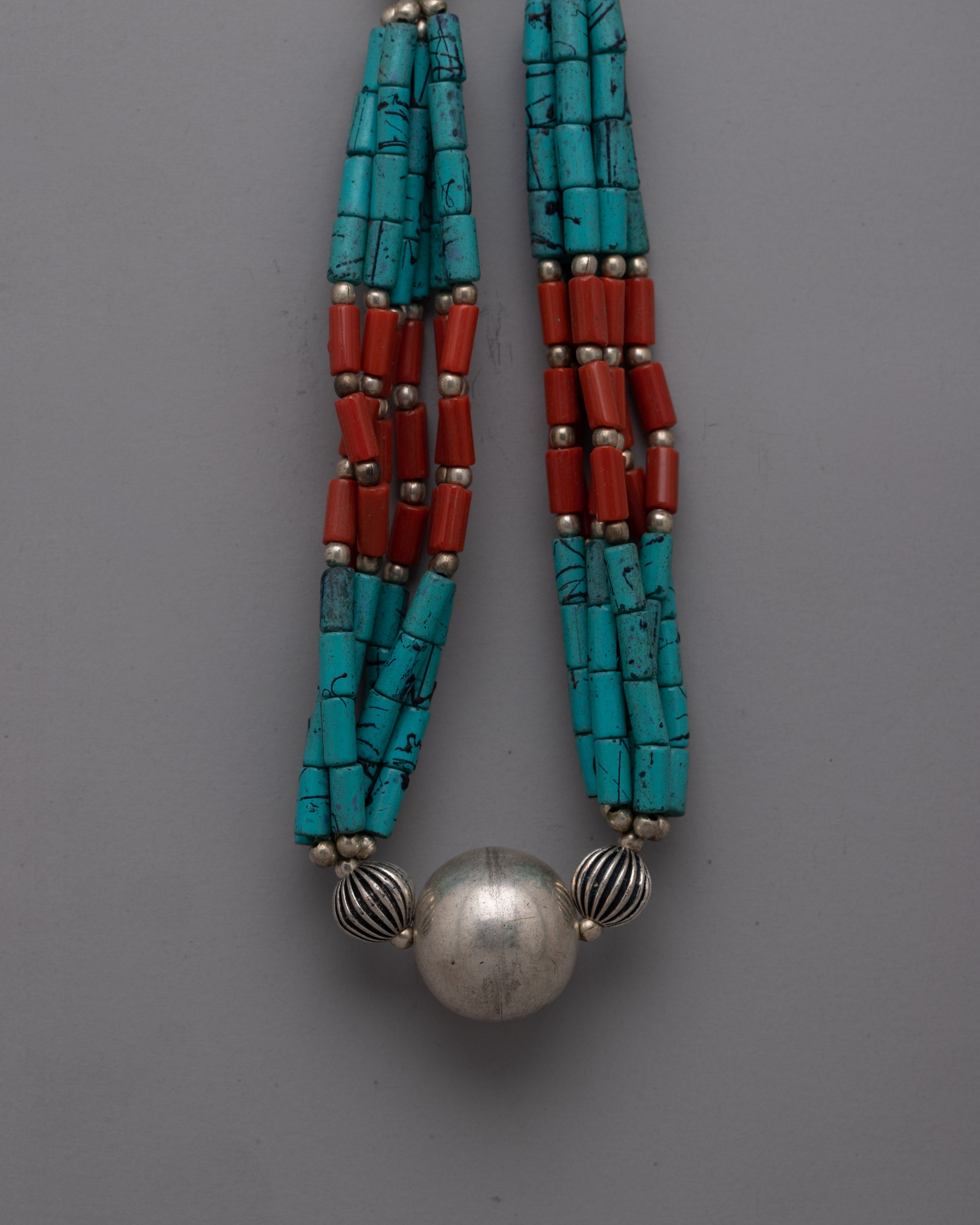 Tibetan Turquoise Jewelry Necklace | Intricately Designed Necklace Showing Traditional Tibetan Art