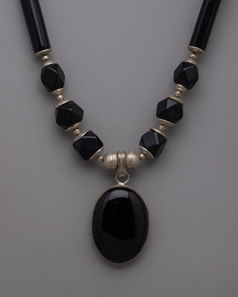 Long Black Beaded Necklace | Enhance Fashion & Style with Classic Black Beads jewelry