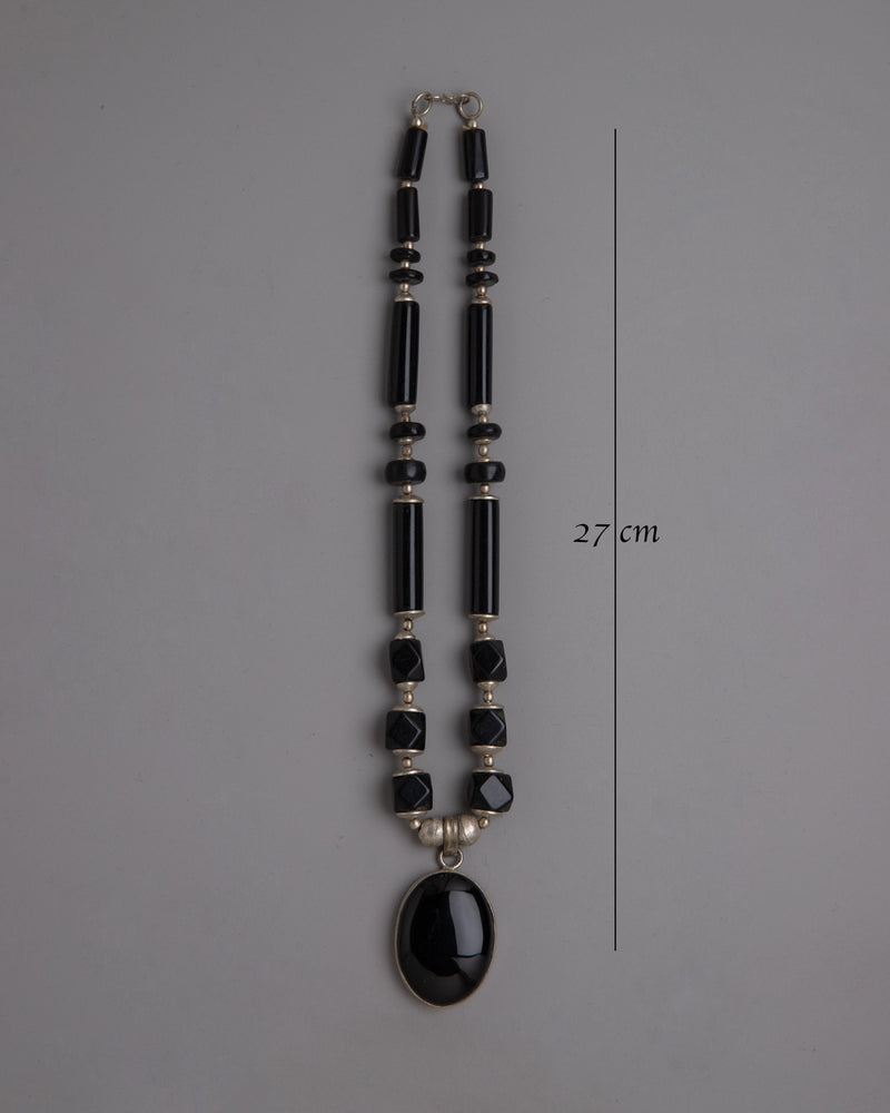 Long Black Beaded Necklace | Enhance Fashion & Style with Classic Black Beads jewelry