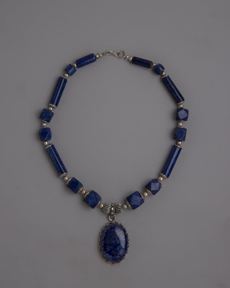 Lapis Lazuli Necklace | Exquisite Jewelry of Nepalese Traditional Craftsmanship