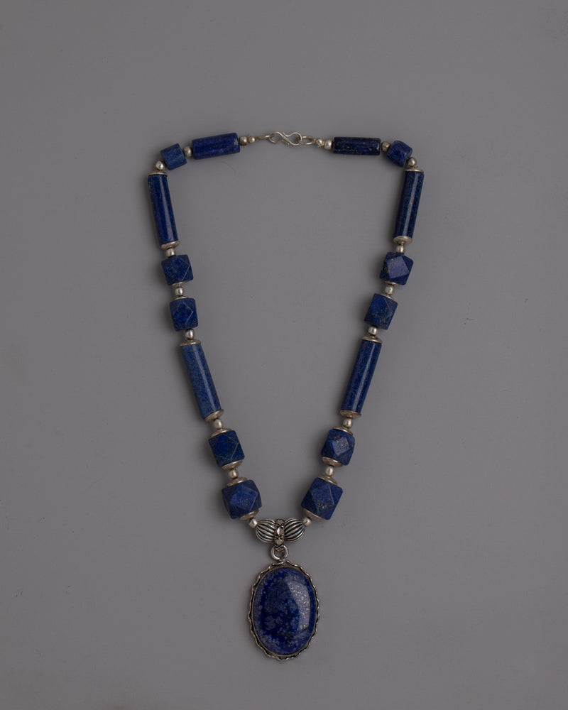 Lapis Lazuli Necklace | Exquisite Jewelry of Nepalese Traditional Craftsmanship