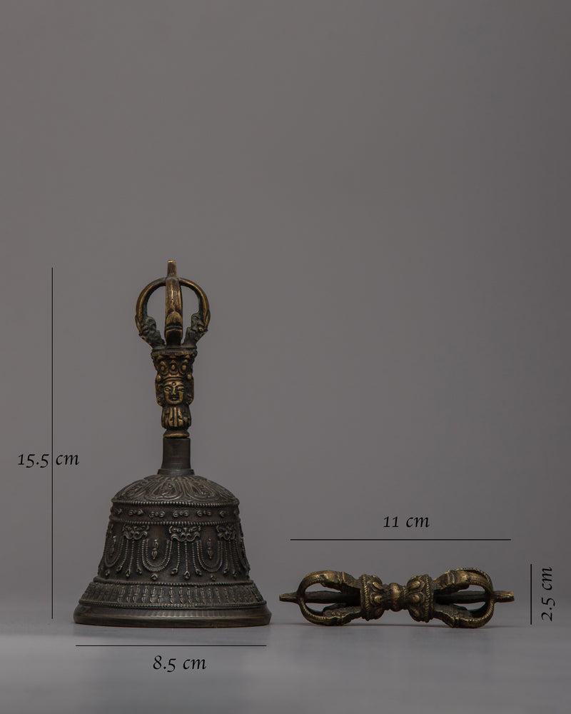 Tibetan Vajra and Bell Set | Sacred Ritual Instruments Symbolizing Spiritual Power and Purity