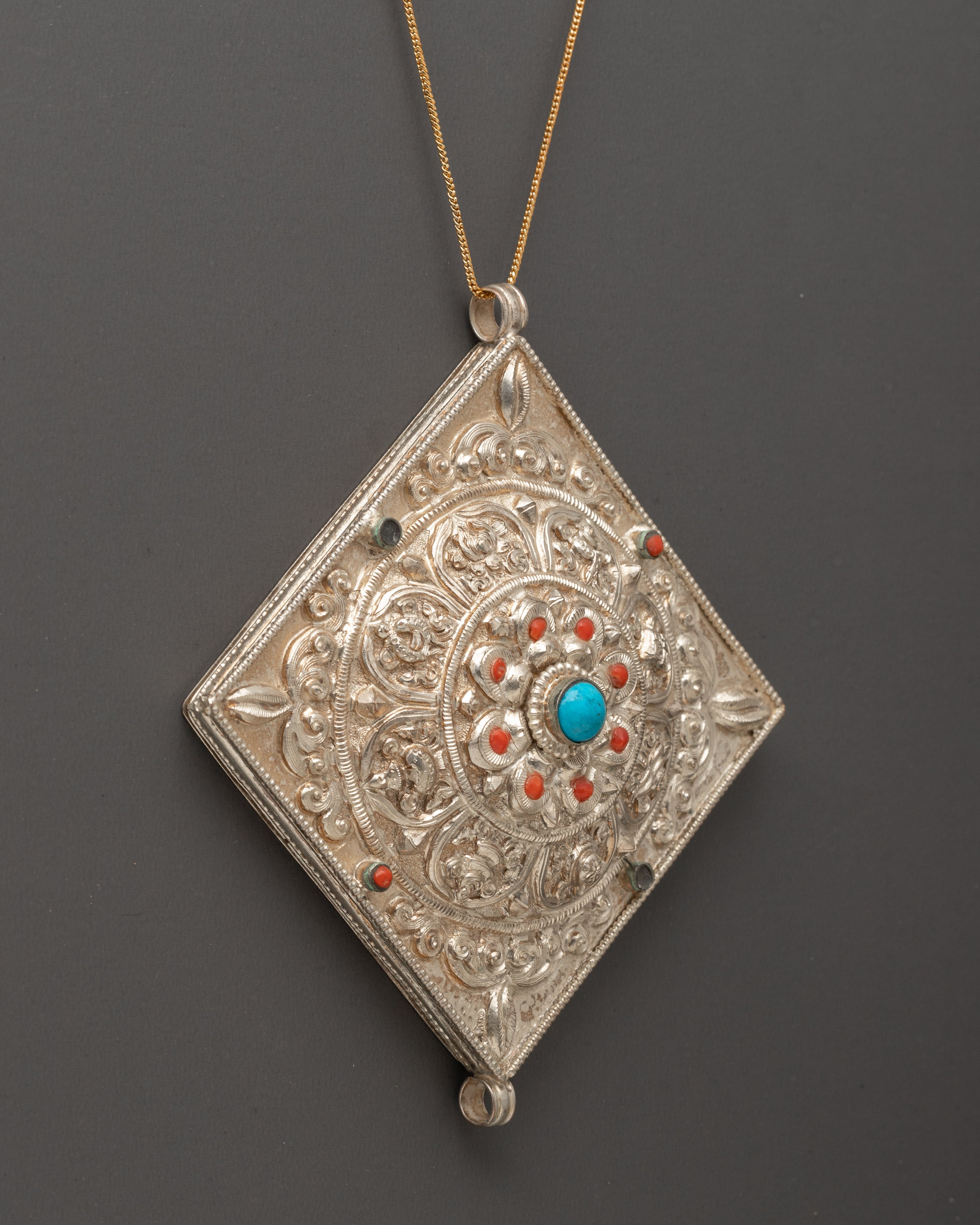 Tibetan Prayer Ghau Box Locket | Buddhist Amulet Locket for Mantras & Meditation