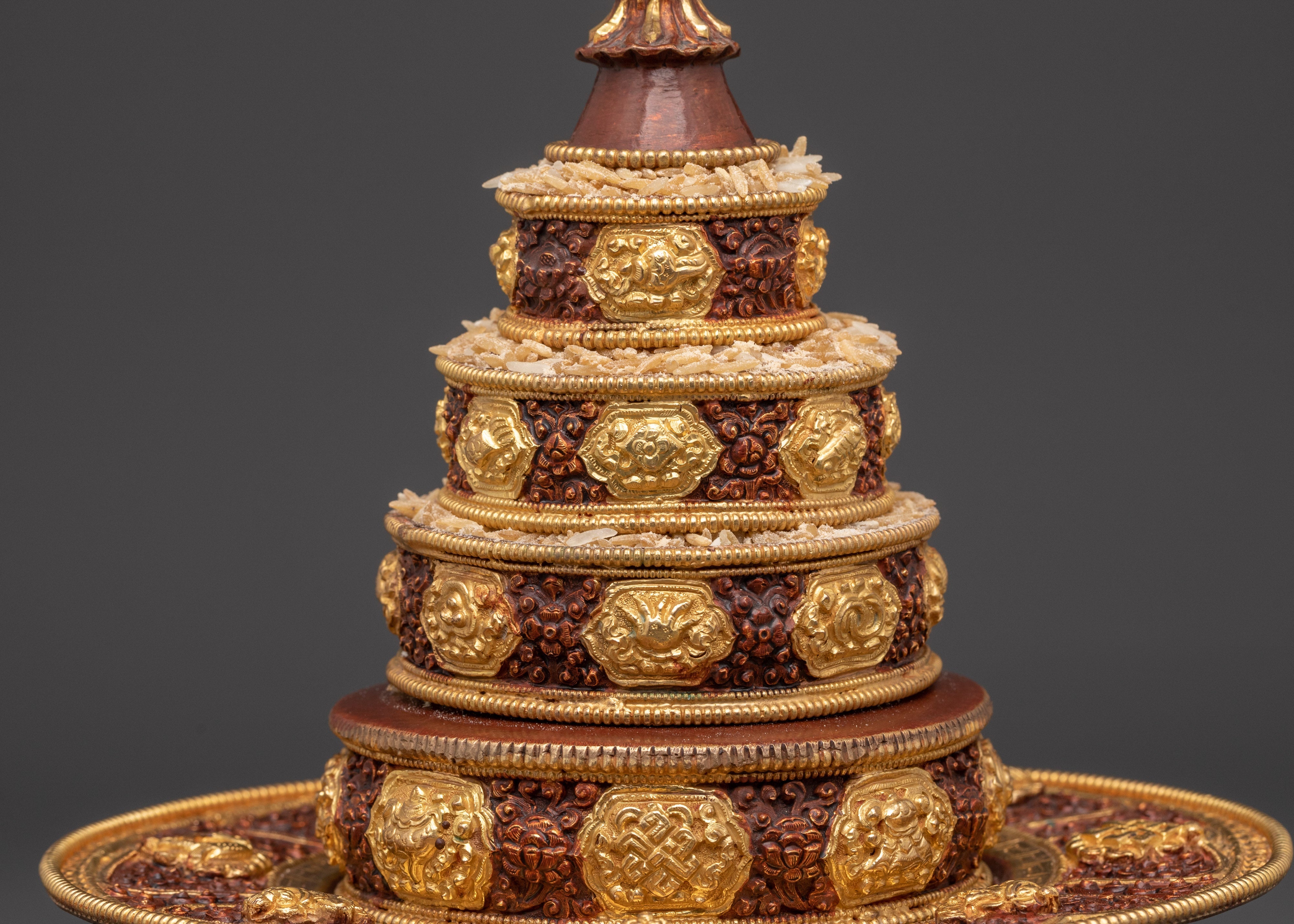 Gold Plated Mandala for Rituals | Sacred Altar Decor for Meditation and Puja