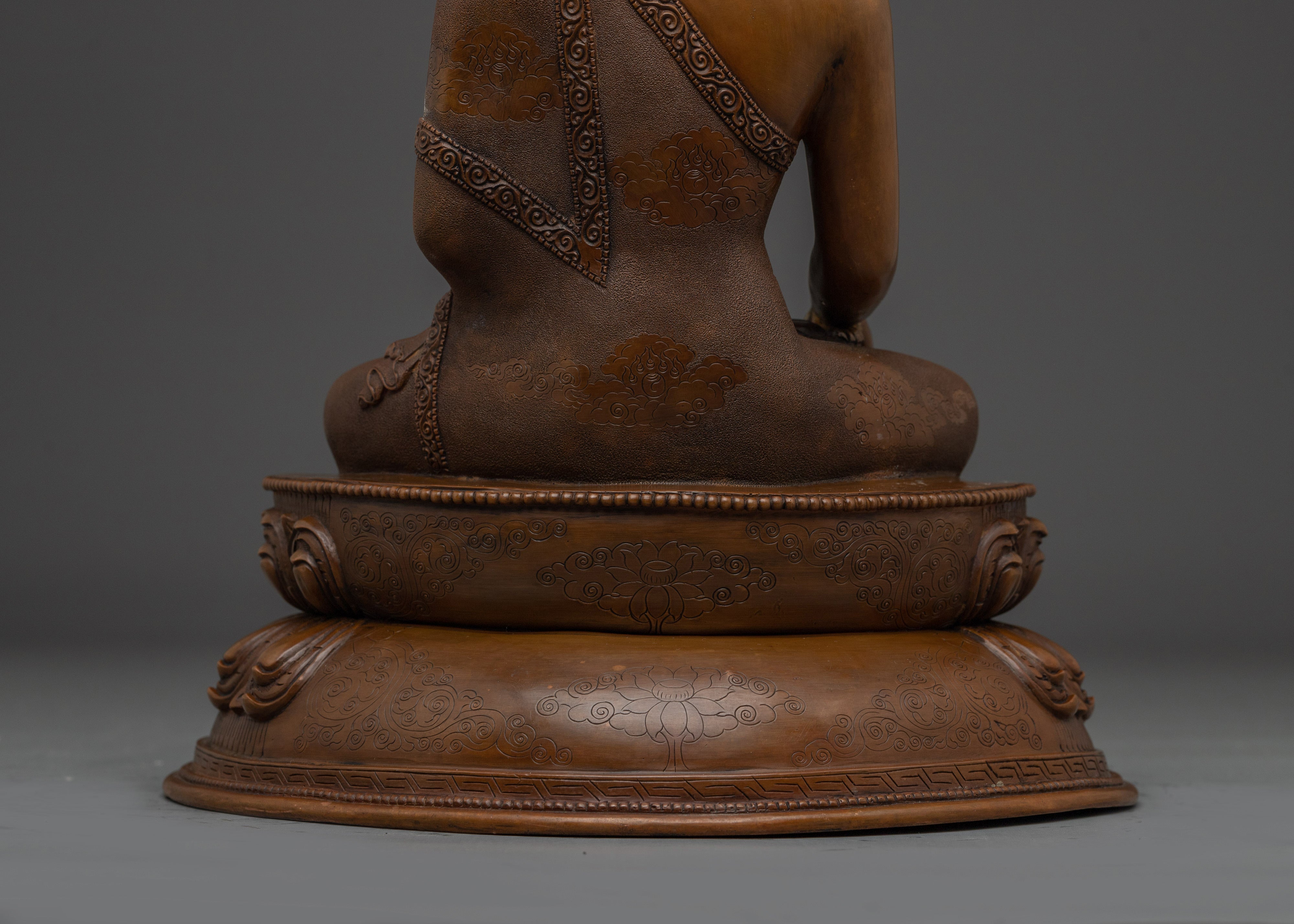 Handcrafted Shakyamuni Buddha Statue for Meditation | Oxidized Copper Sculpture