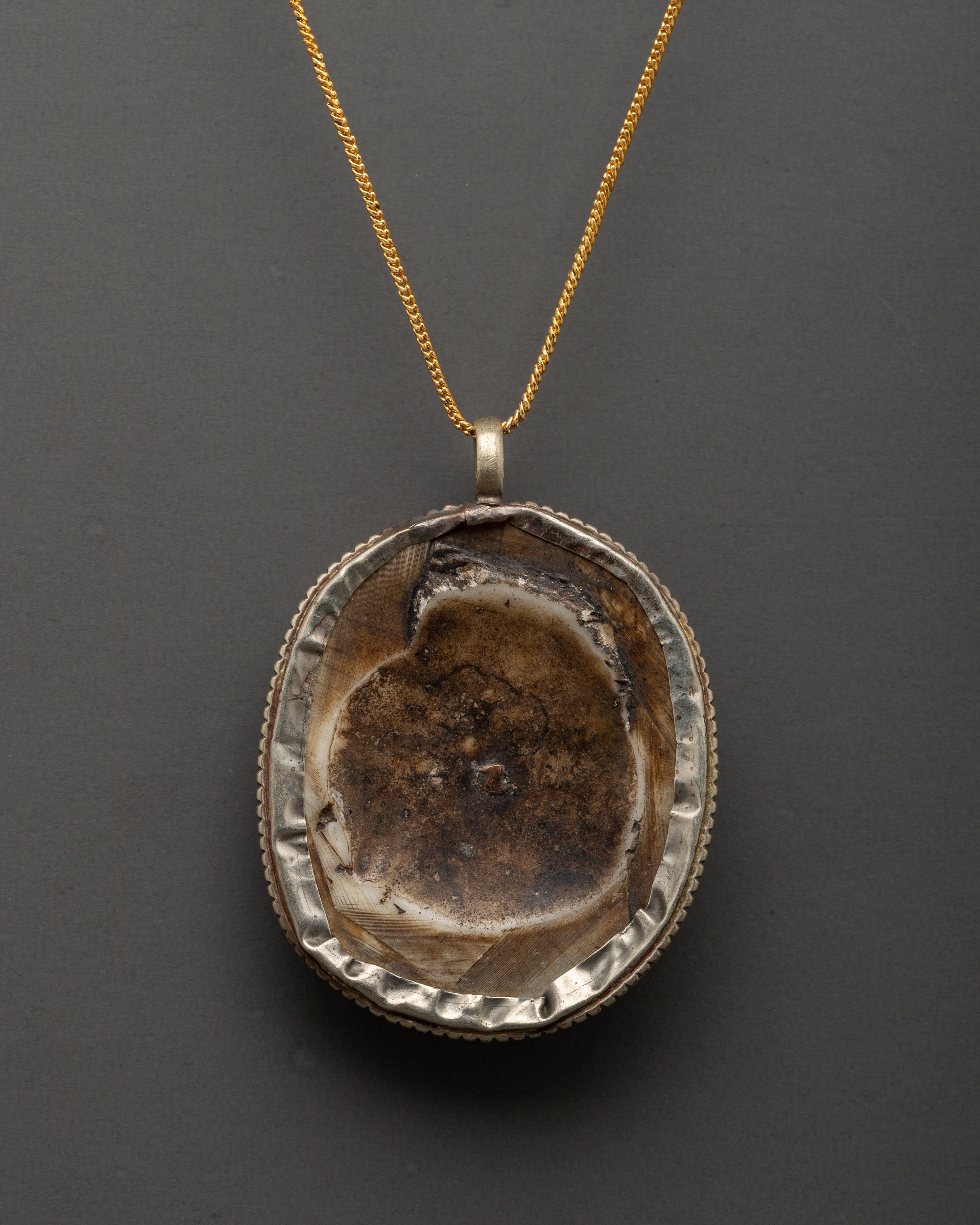 Spiritual Conch Shell Locket | Handcrafted with Sacred Symbols