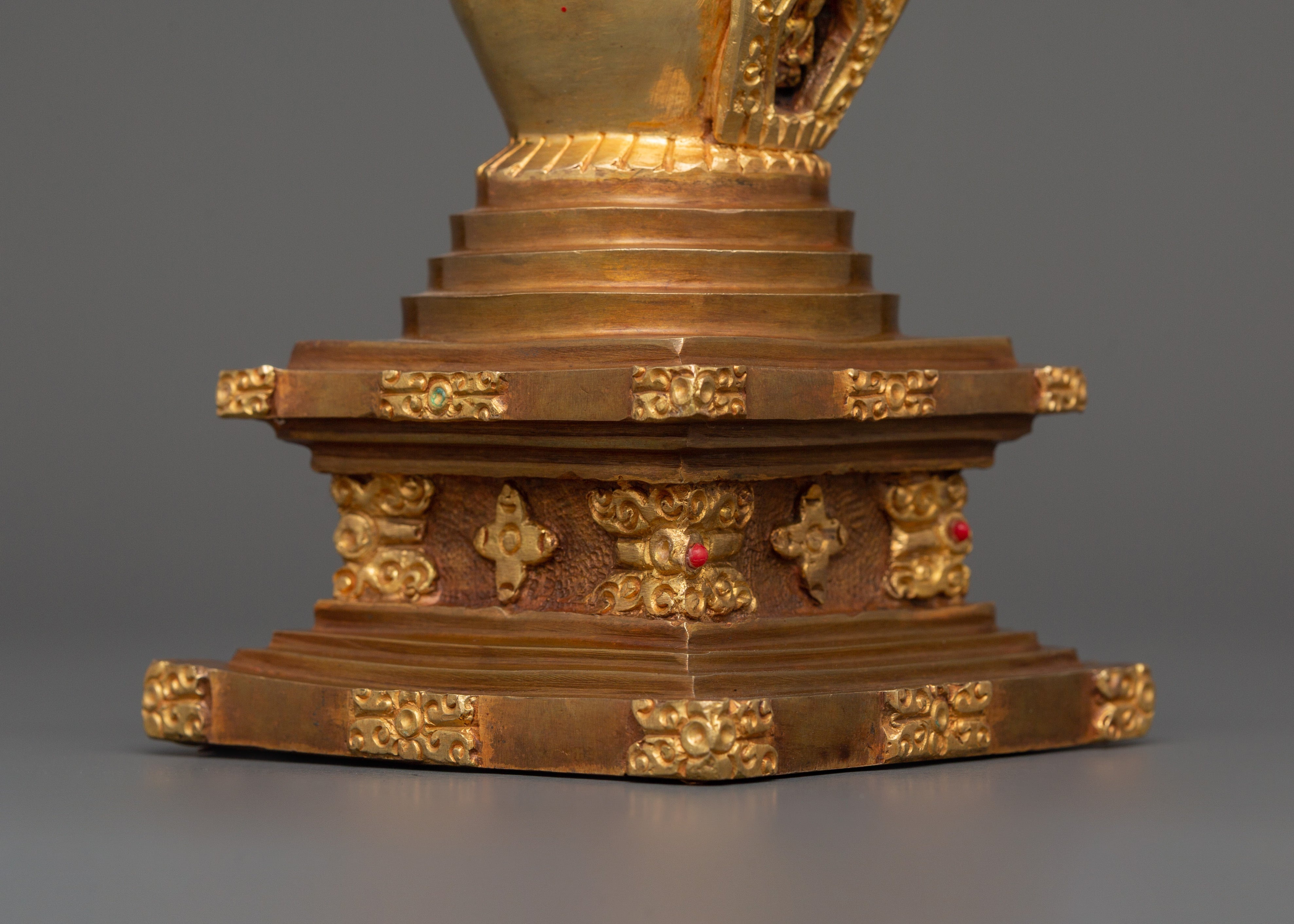 Sacred Tibetan Stupa Statue | Tibetan Buddhist Shrine Artifact