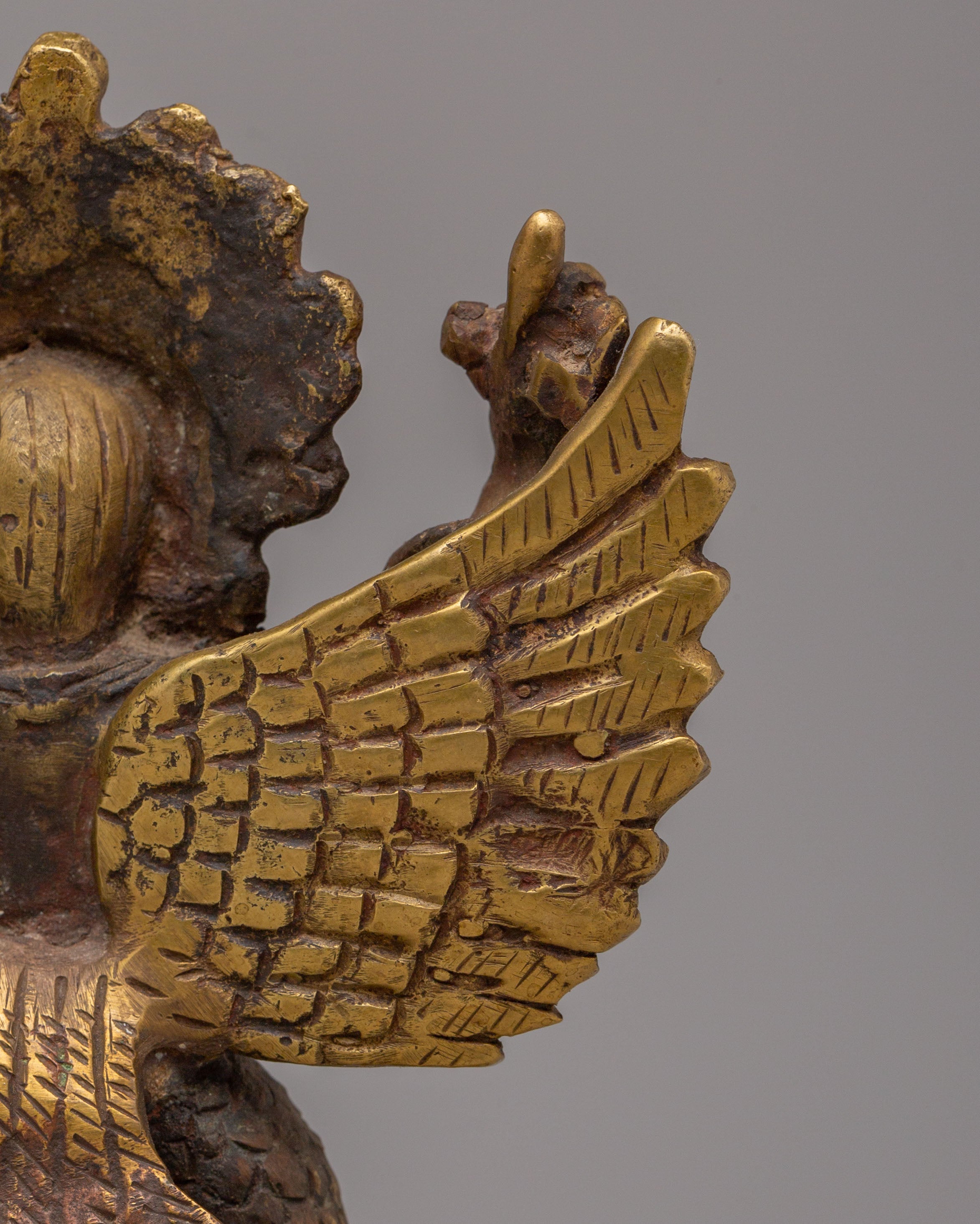 Sacred Guardian Garuda Statue | Handcrafted Brass Deity Figurine