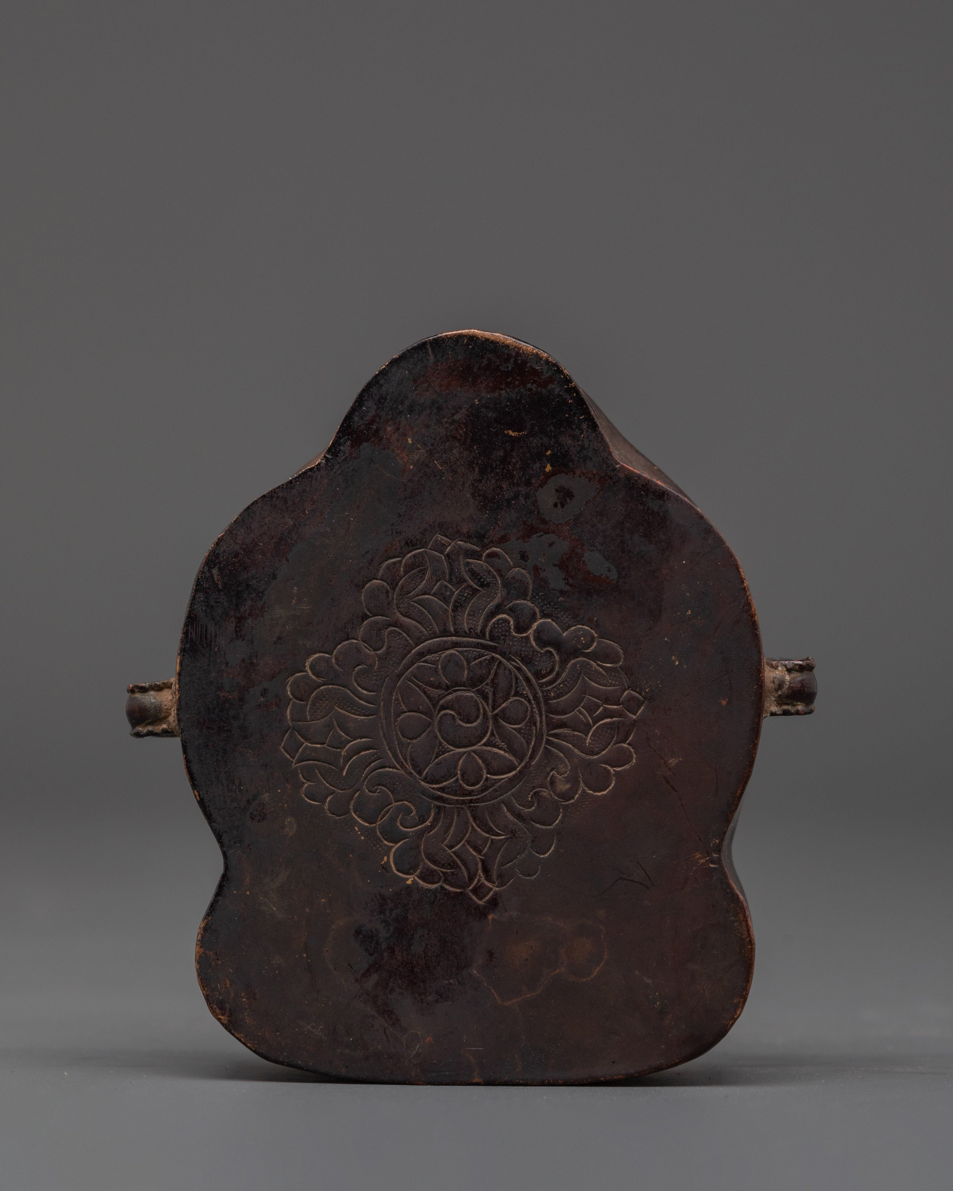 Handcrafted Copper Amitayus Ghau Box | Featuring Amitayus Deity