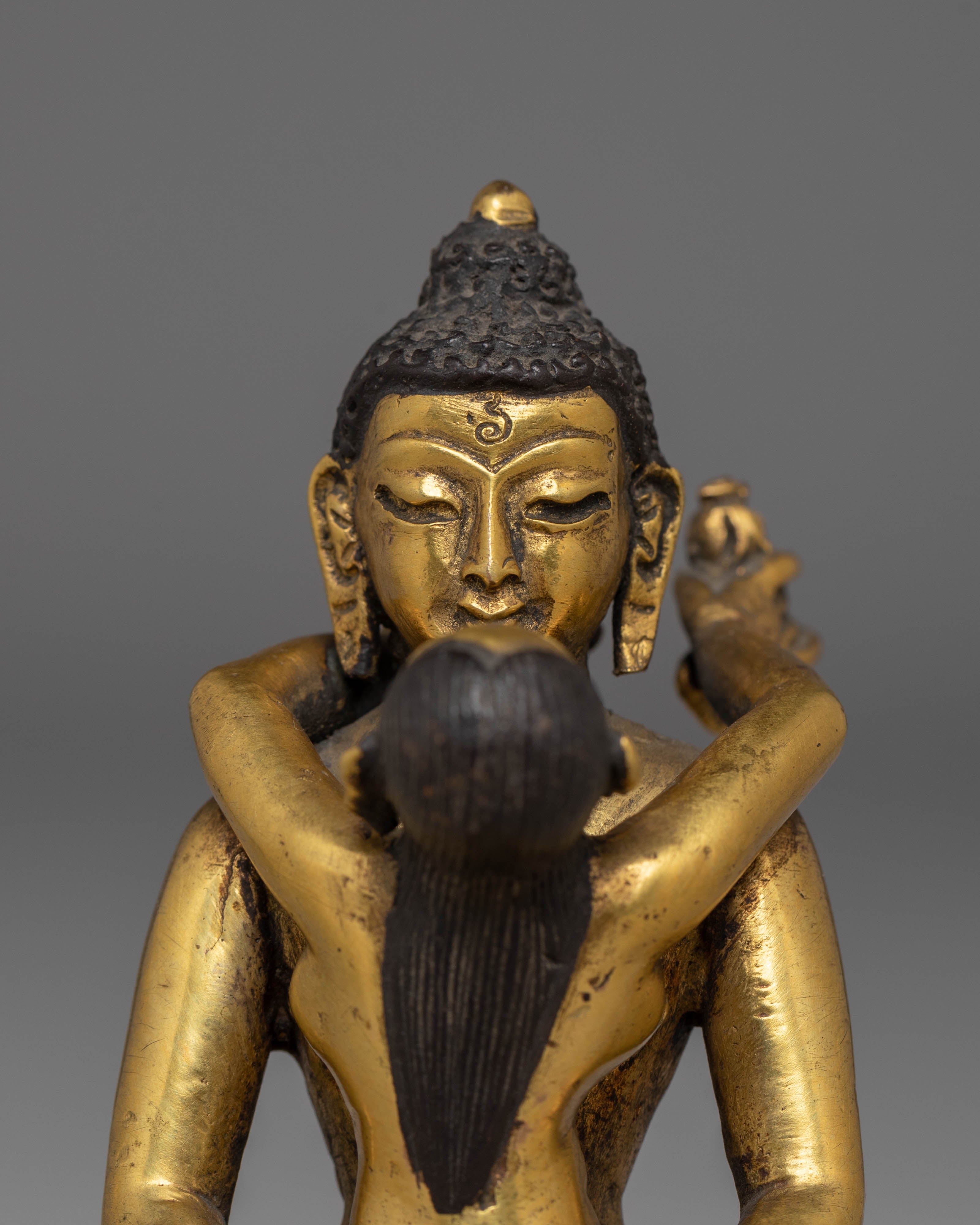 Samantabhadra with Samantabhadri Statue | Sacred Gold Plated Buddhist Art