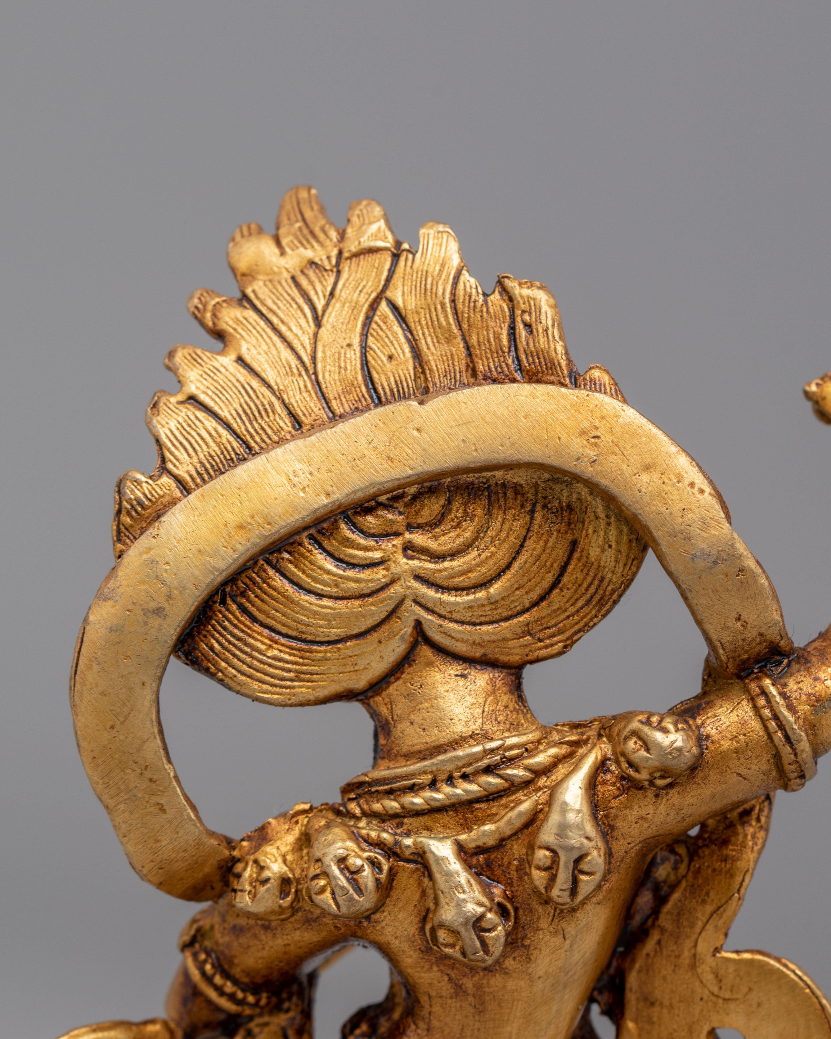 Tibetan Simhamukha Deity Sculpture | Wrathful Protector Art