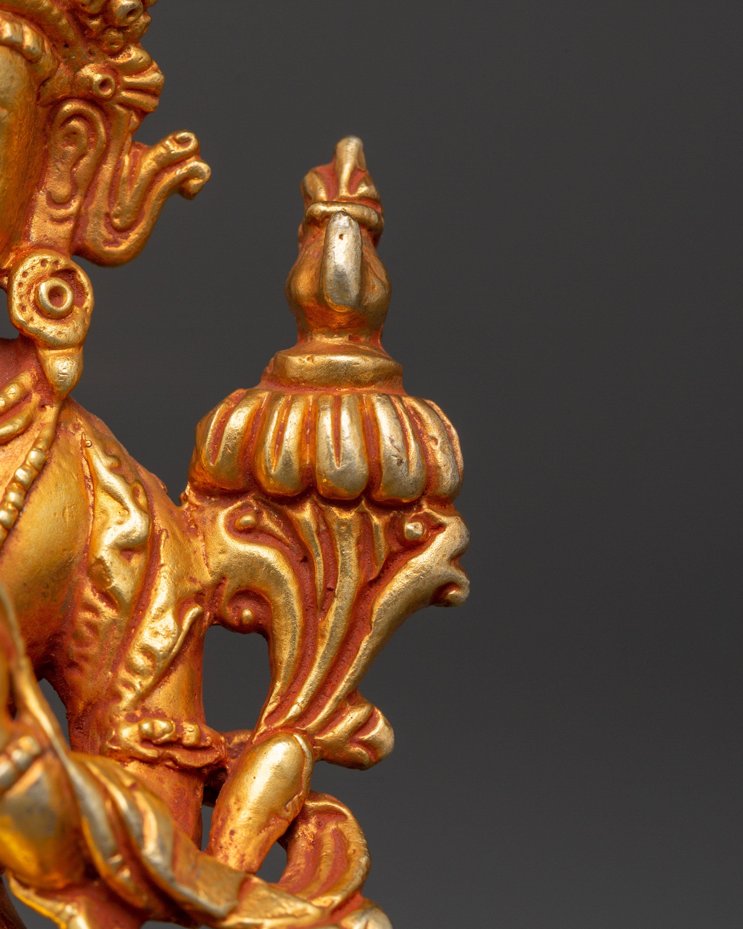 Tibetan Maitreya Buddha Figure | Gold-Plated Seated Statue