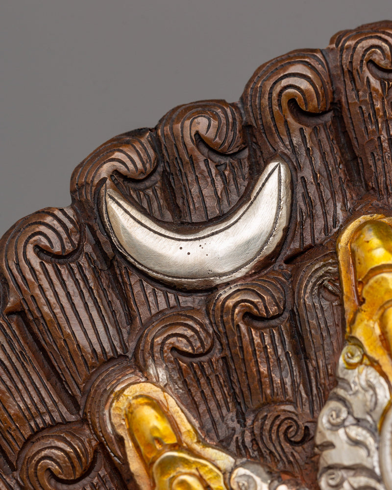 Gold Silver-Plated Mahakala Mask | Buddhist Protection Mask