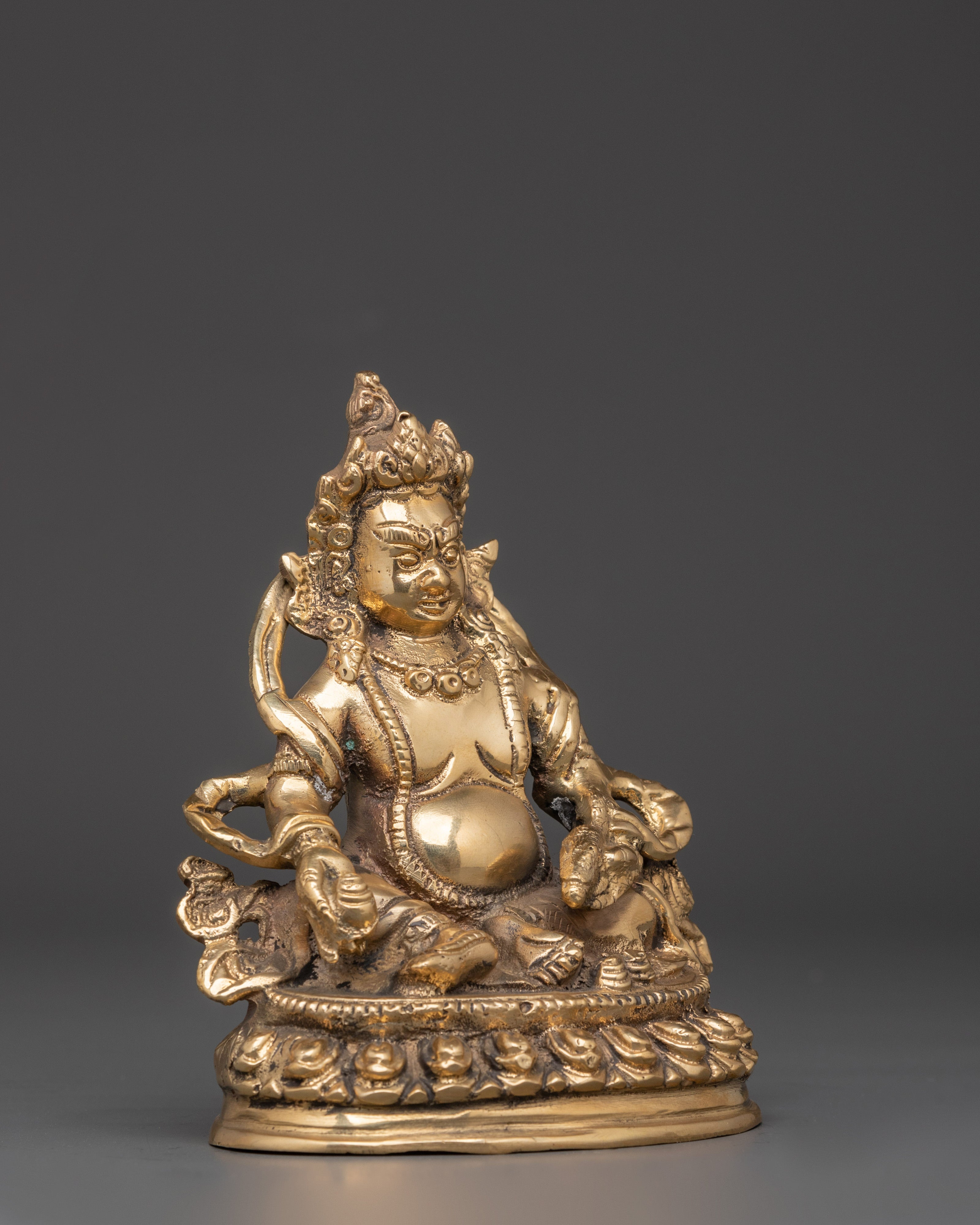 Handcrafted Brass Dzambhala Statue | Wealth Deity of Prosperity and Abundance