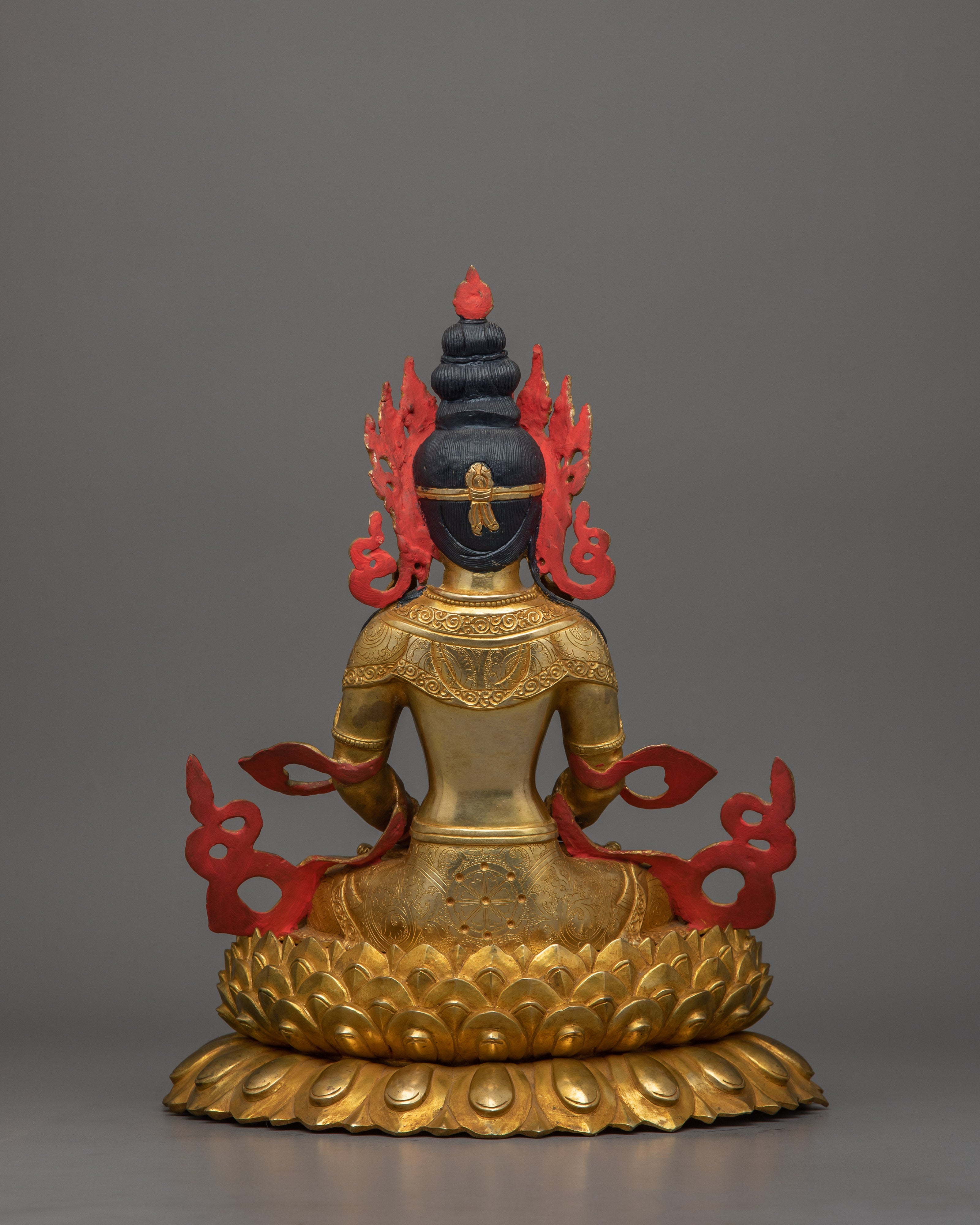 Enlightened Buddha Amitayus Sculpture | The Deity of Infinite Life