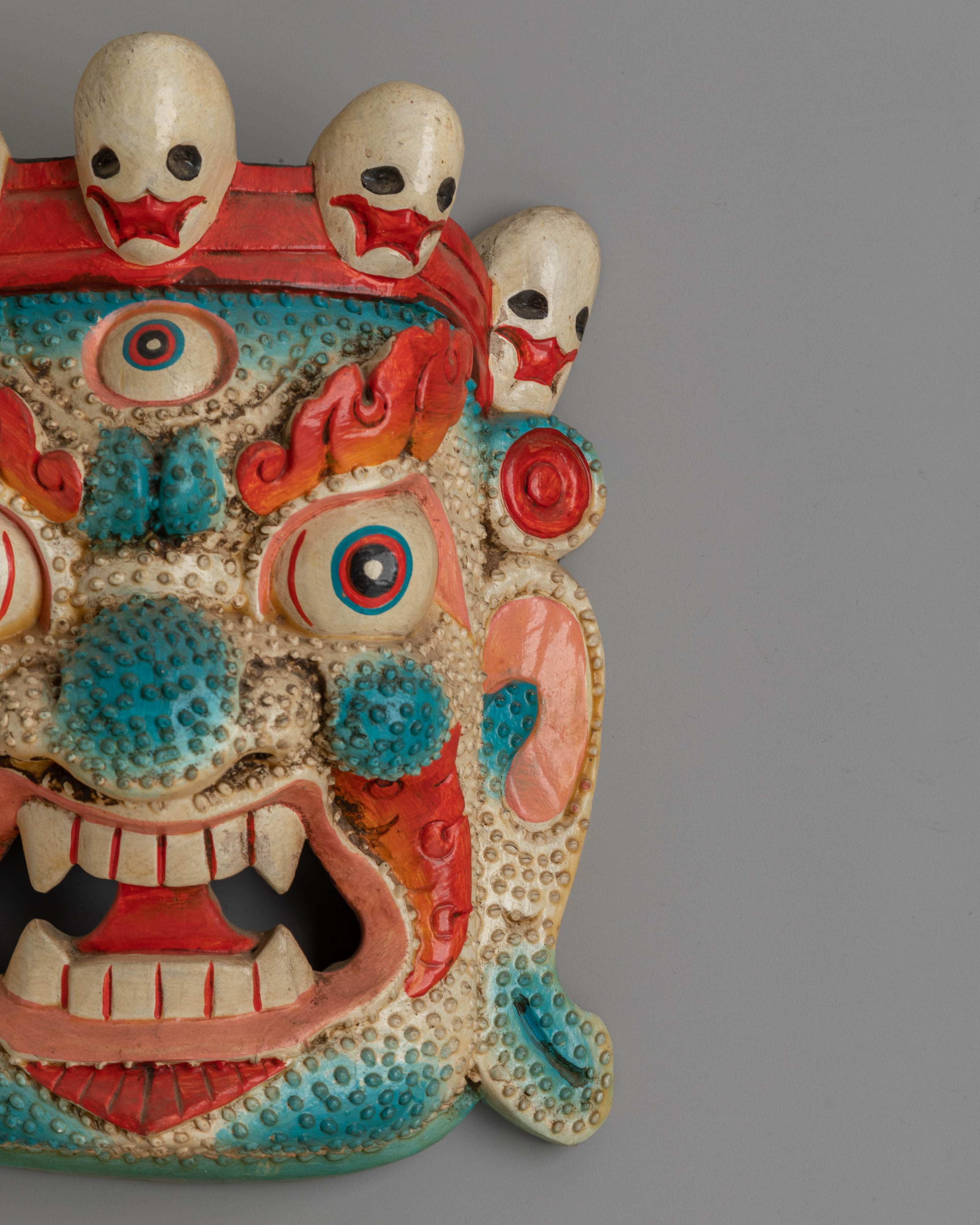 Bhairav Wooden Mask Wall Hanging | Symbol of Protection