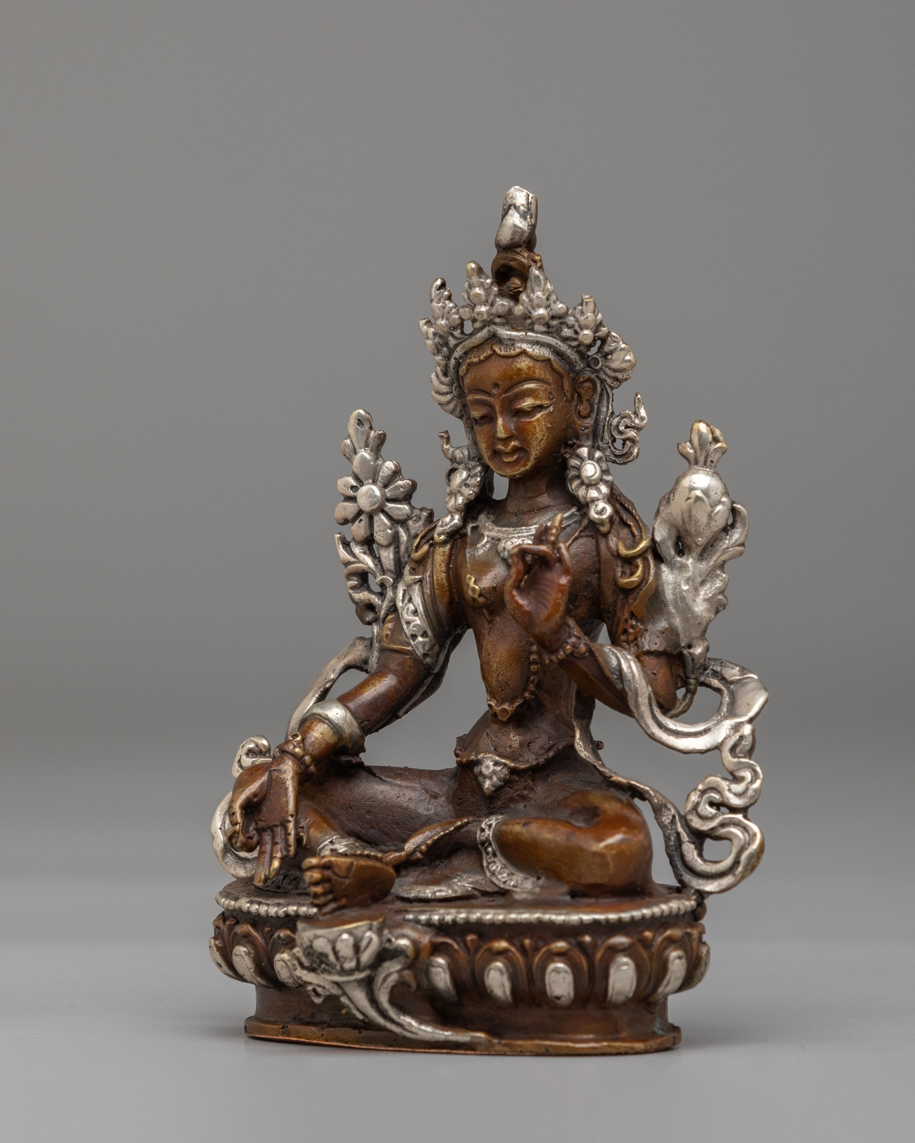 Spiritual Green Tara Deity Statue | Traditional Buddhist Artwork