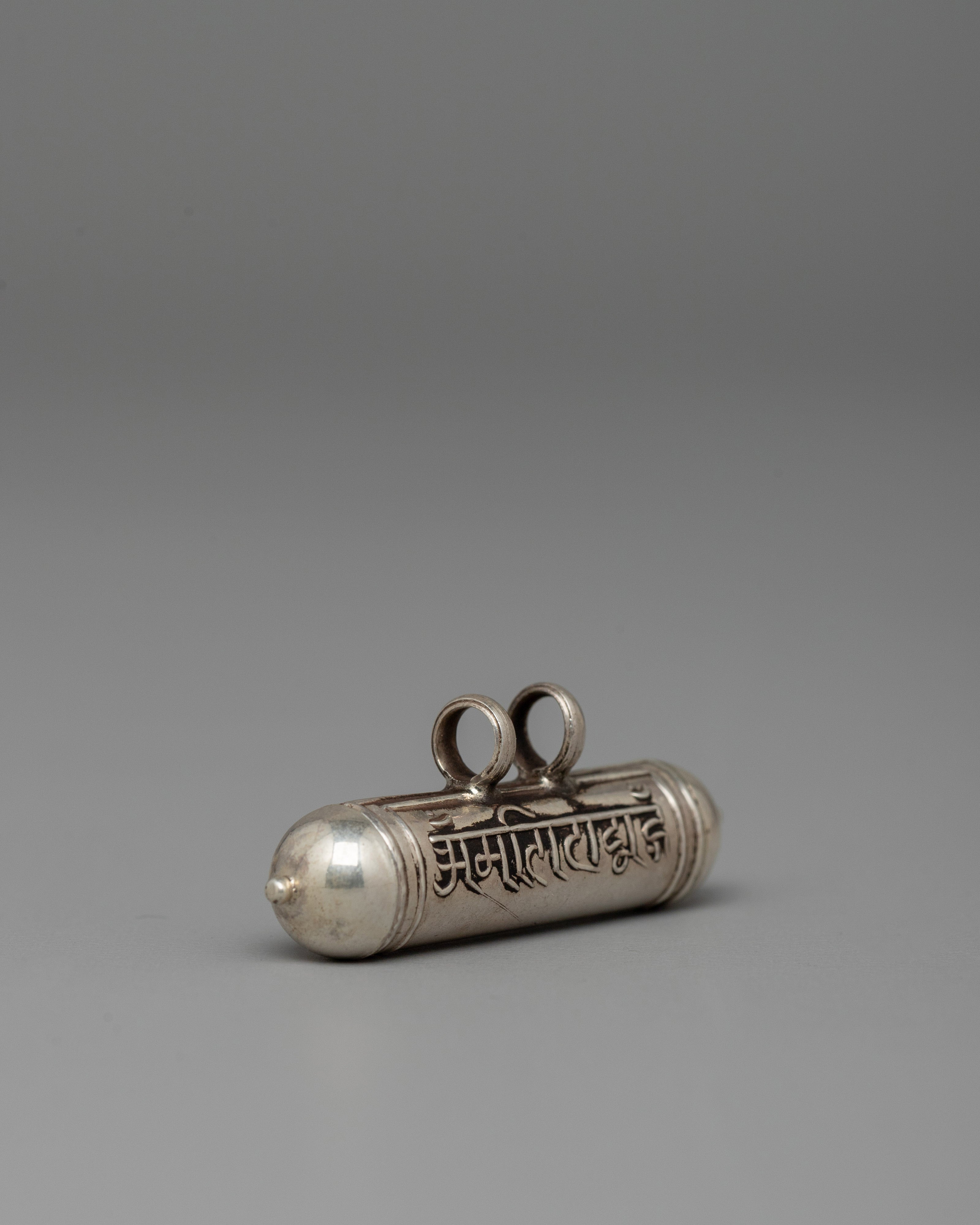 Locket with Sacred Tibetan Mantra | OM Mani Silver Pendant