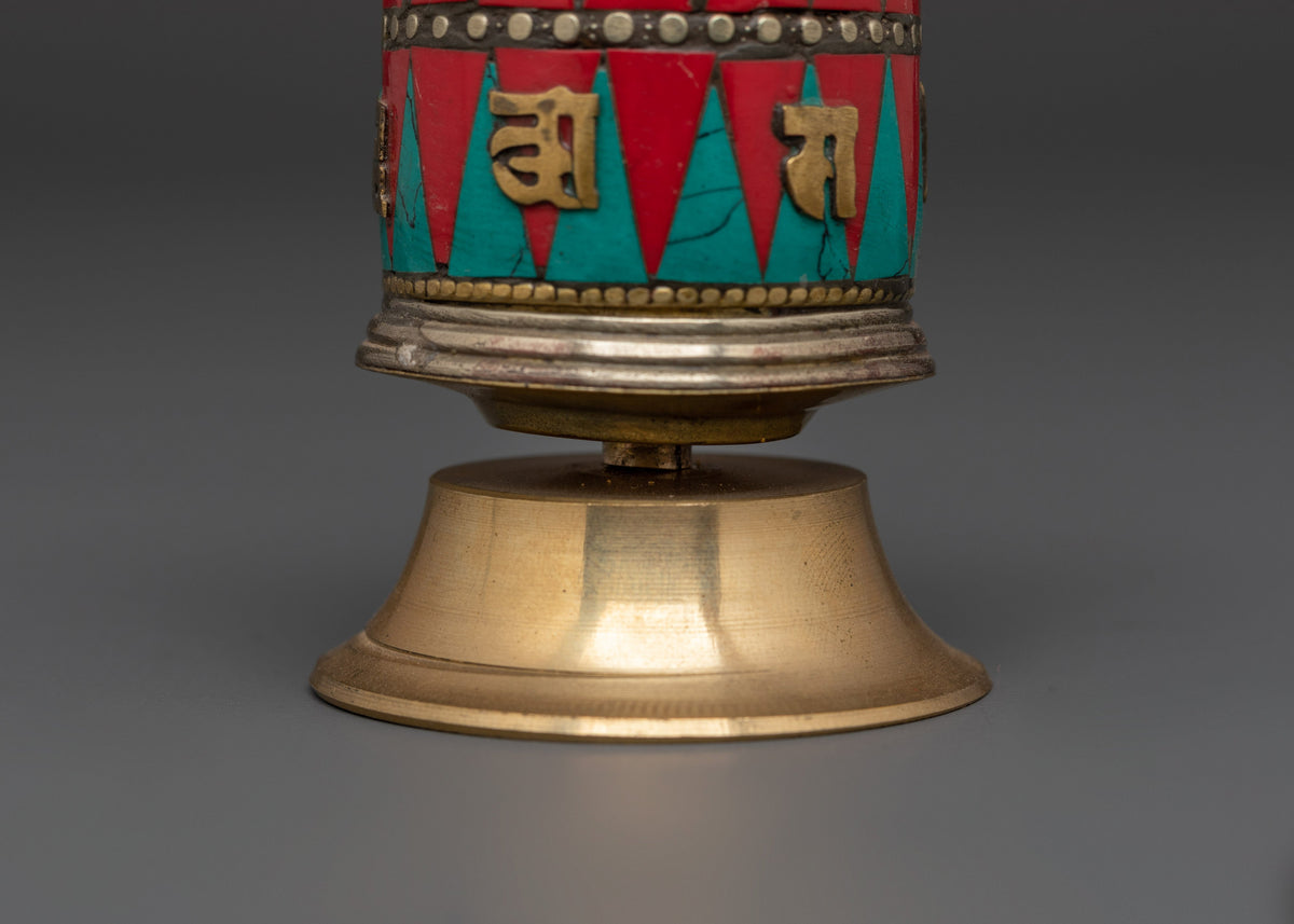 Spiritual Tibetan Decor Prayer Wheel | Sacred Meditation & Home Altar Decor