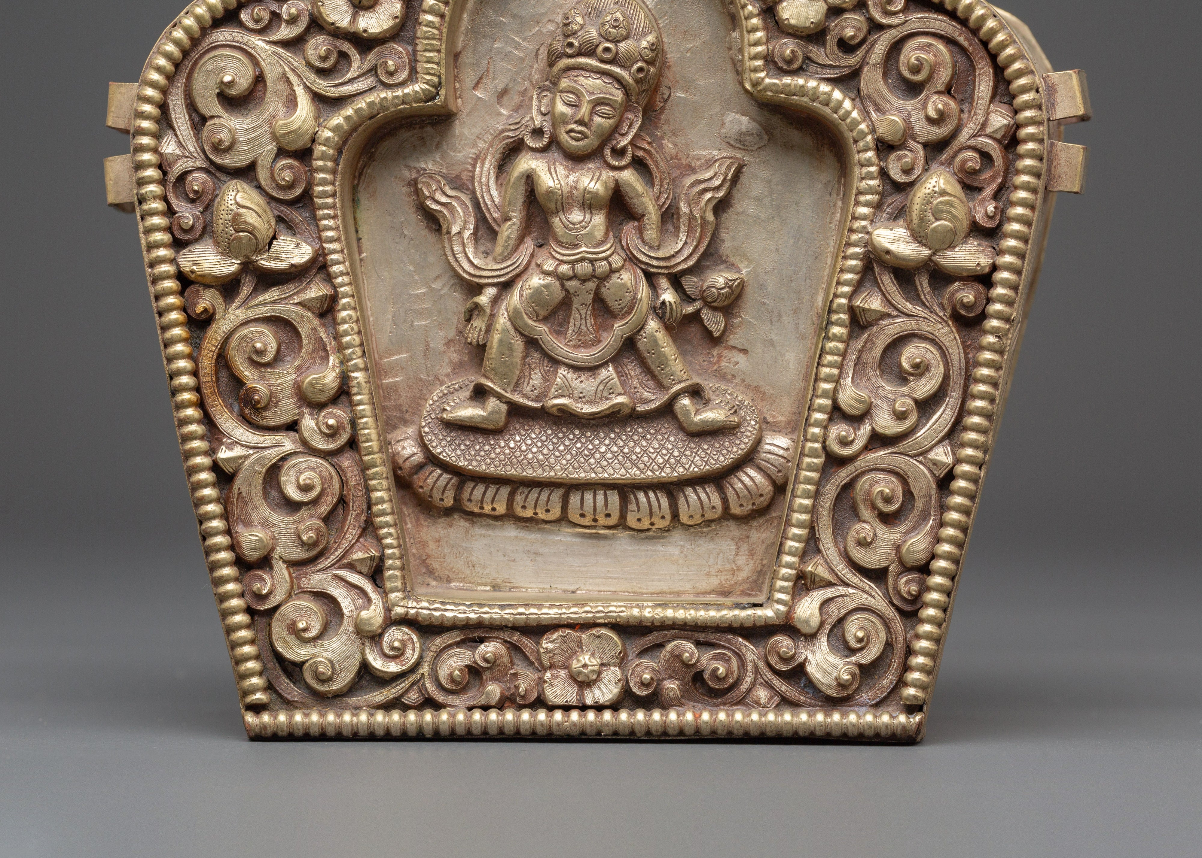 Sacred Protection Ghau Box | Copper & Silver Plated with Divine Deity Motif