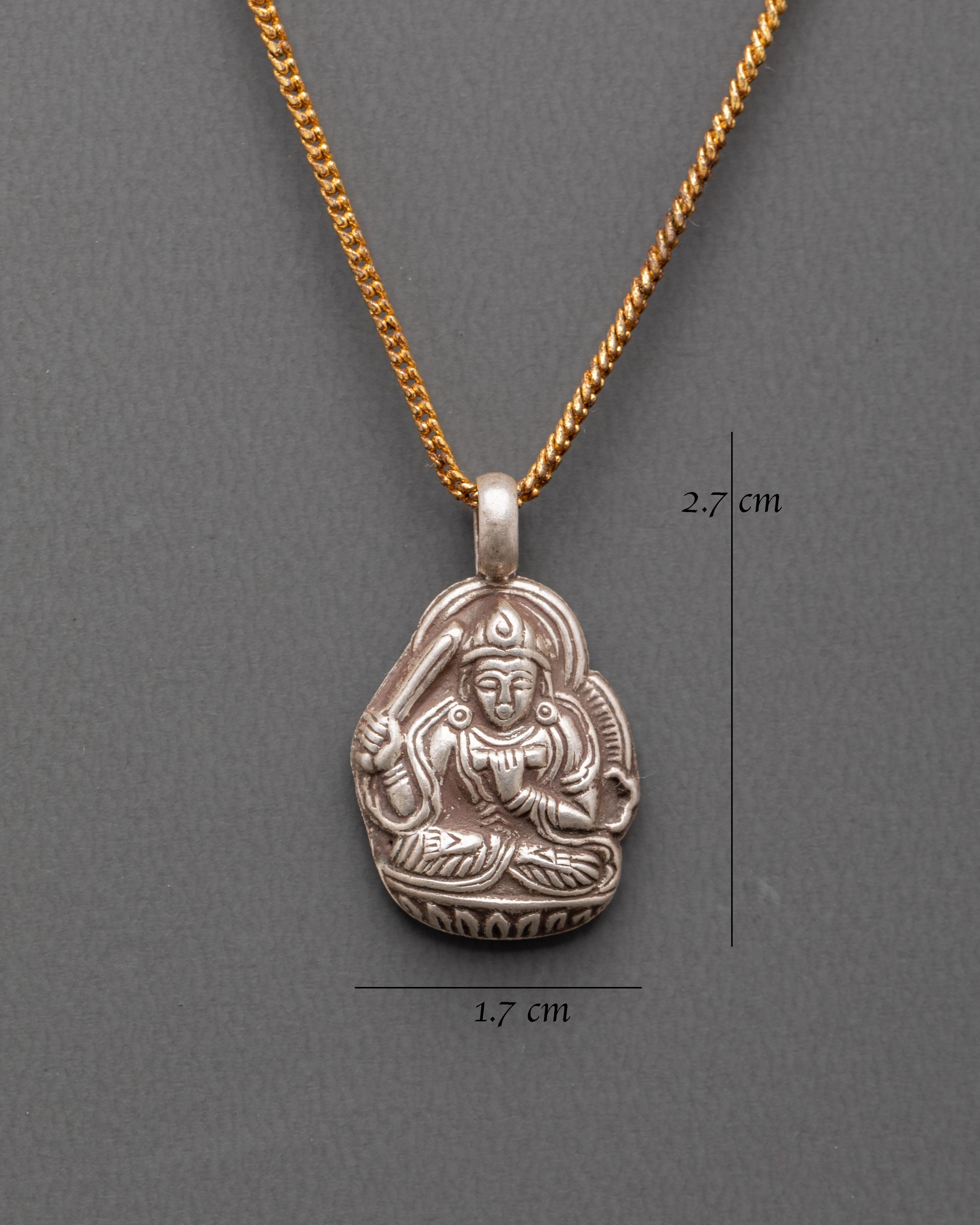 Buddhist Silver Pendant | Himalayan Spiritual Jewelry for Protection & Meditation