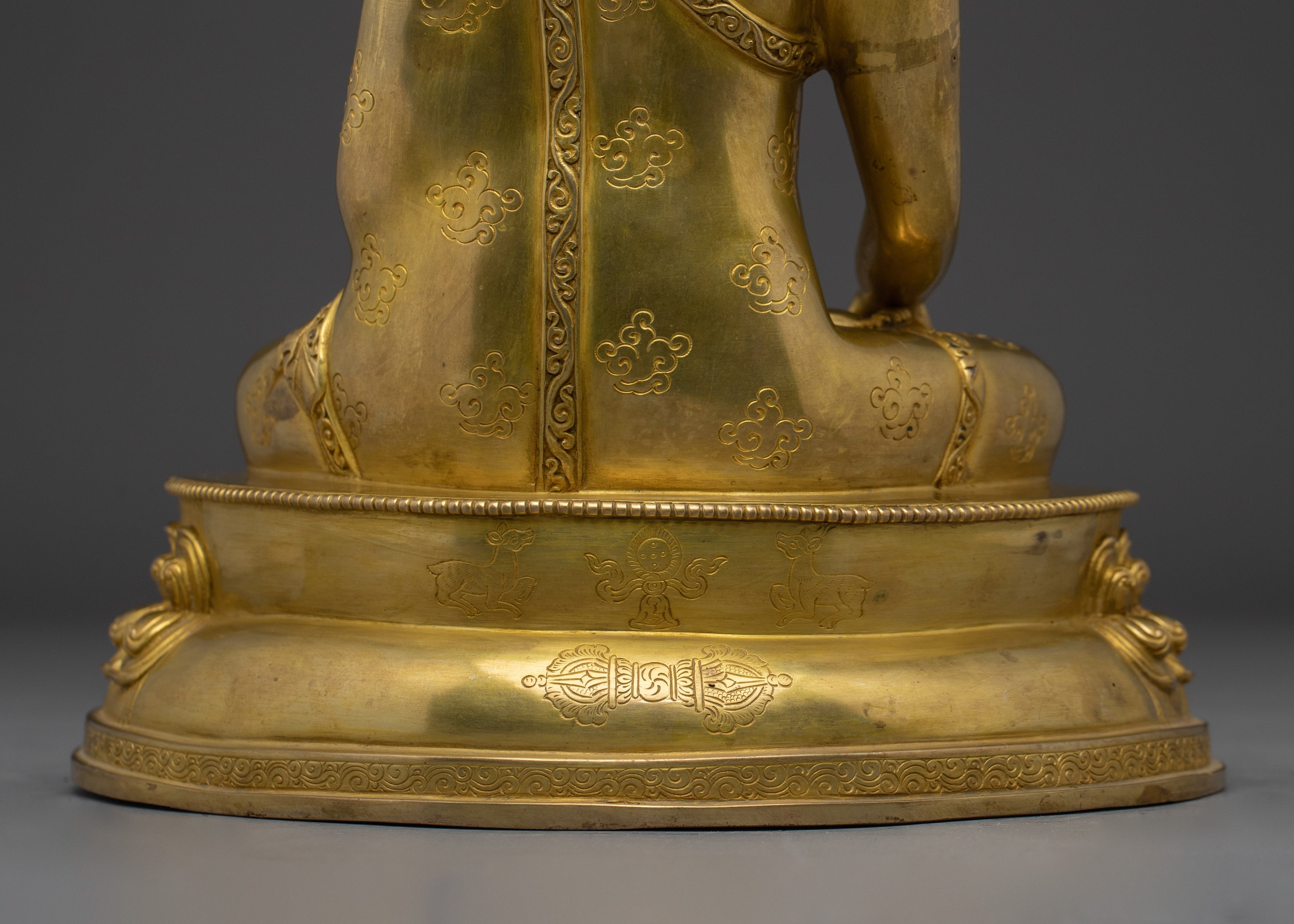 Golden Shakyamuni Buddha - The Enlightened One | Traditionally 24K Gold Gilded Statue