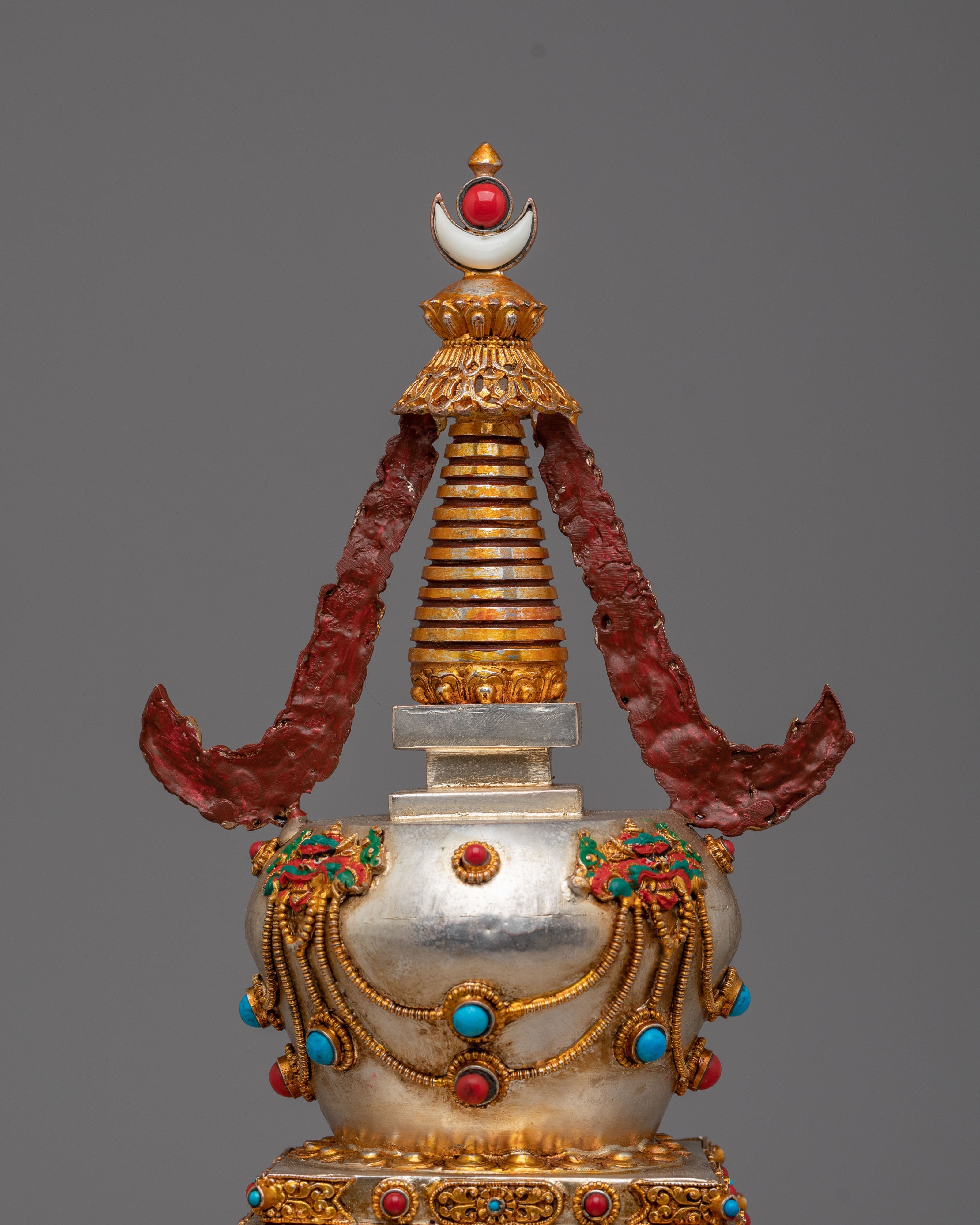 Jangchub Spiritual Stupa | Copper Body with Gold and Silver Plating