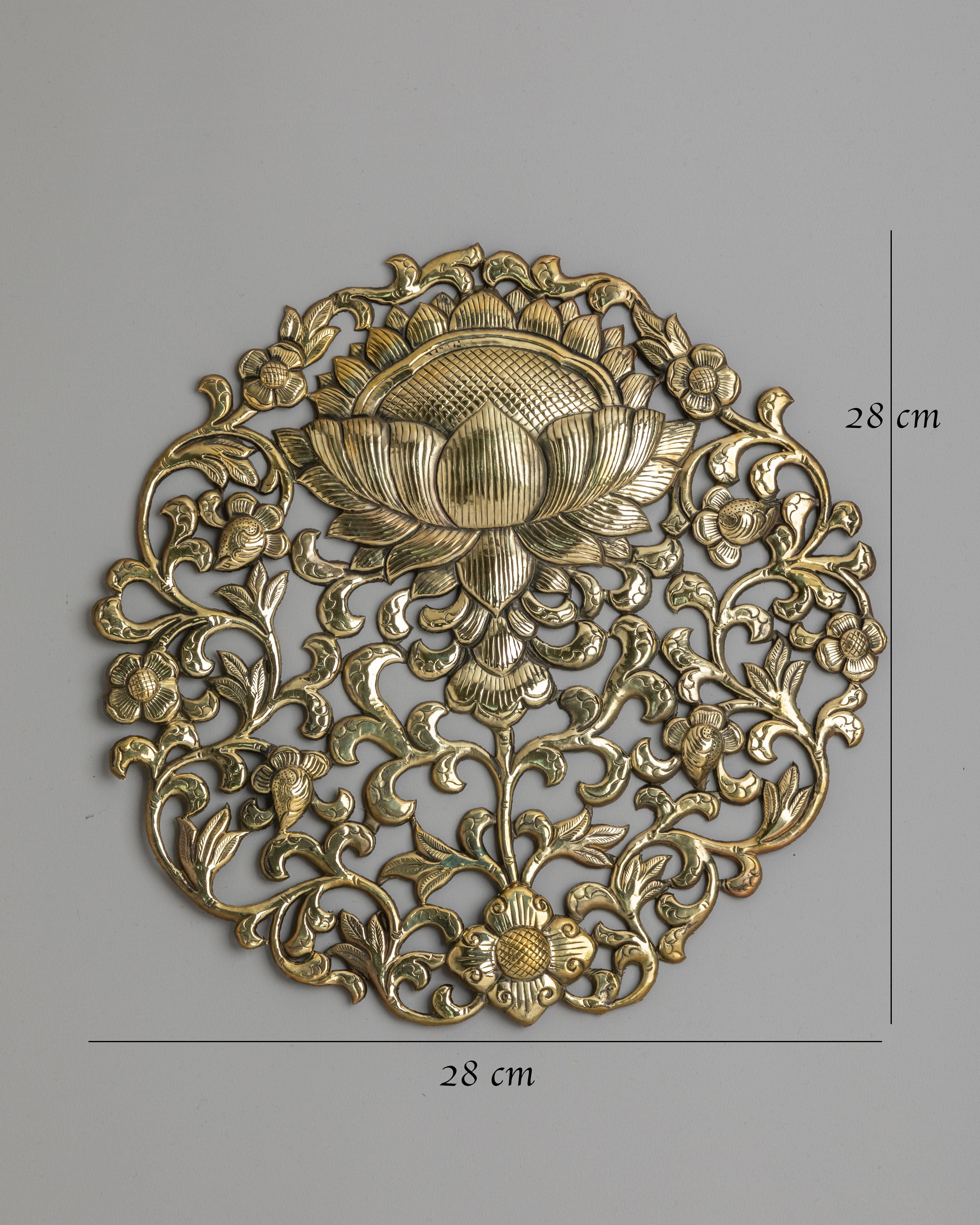 Decorative Lotus Wall Hanging | Tibetan Artwork for Home