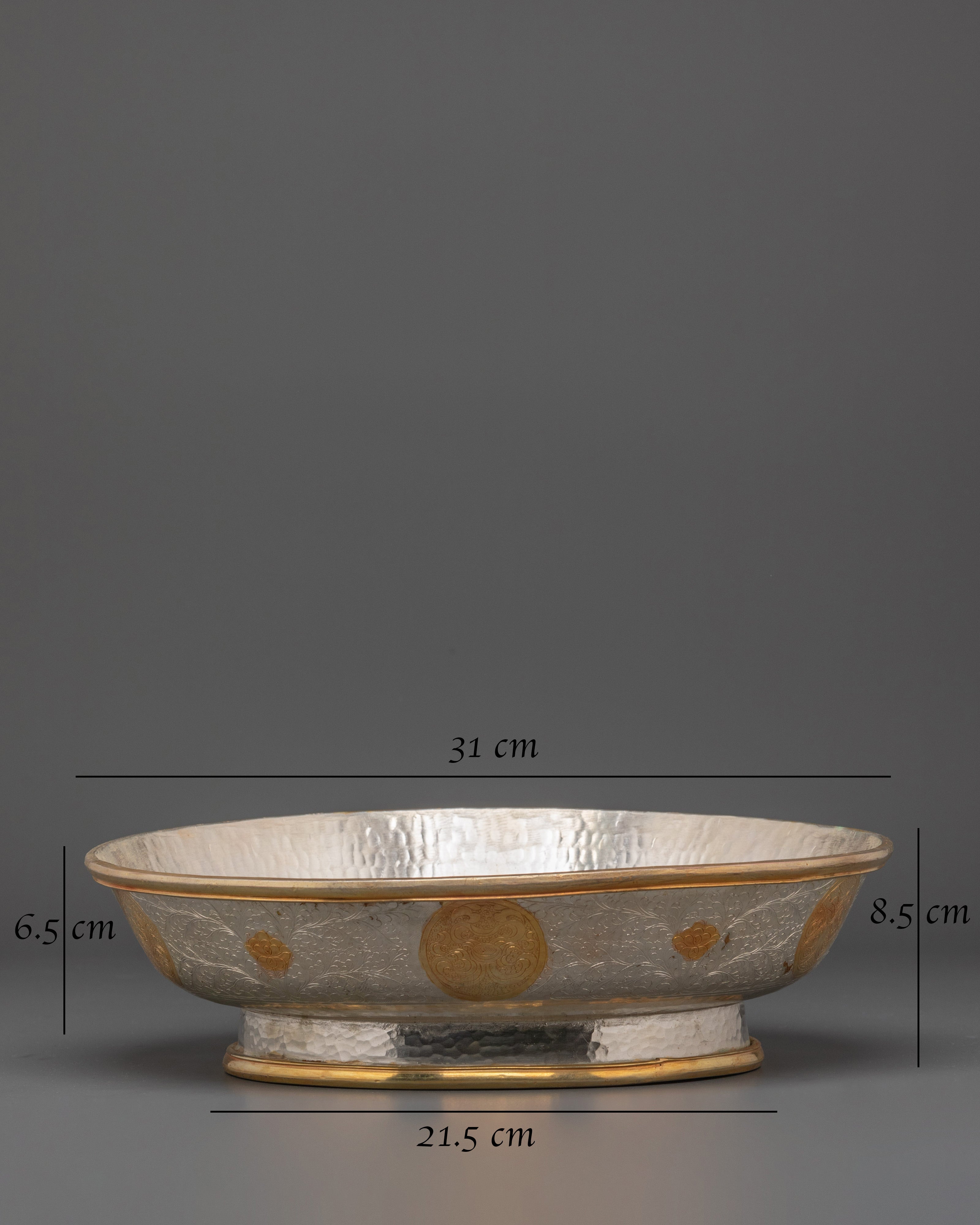 Handcrafted Silver-plated Food Tray | Detailed Carvings