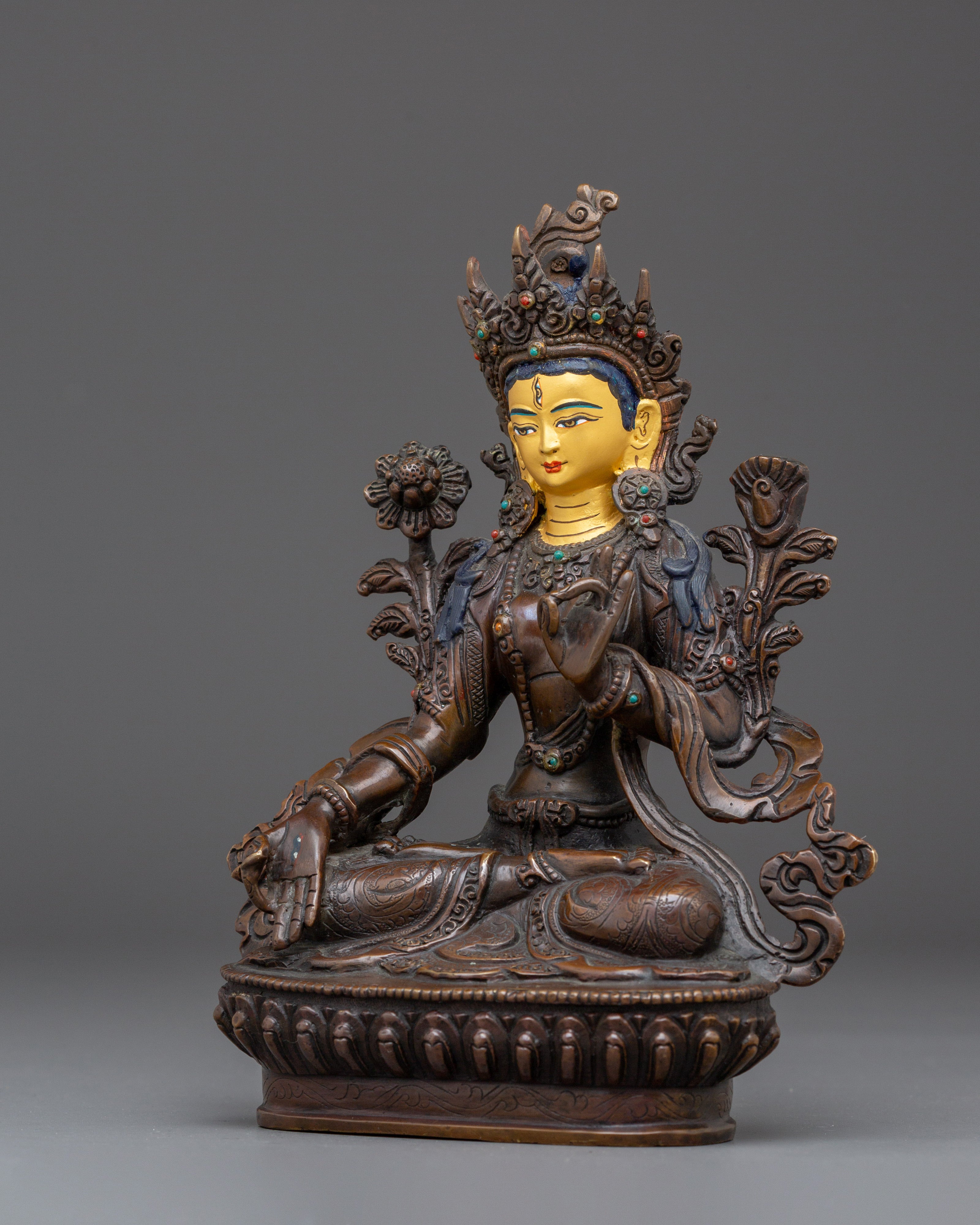 Statue of White Tara: Tibetan Healing Goddess