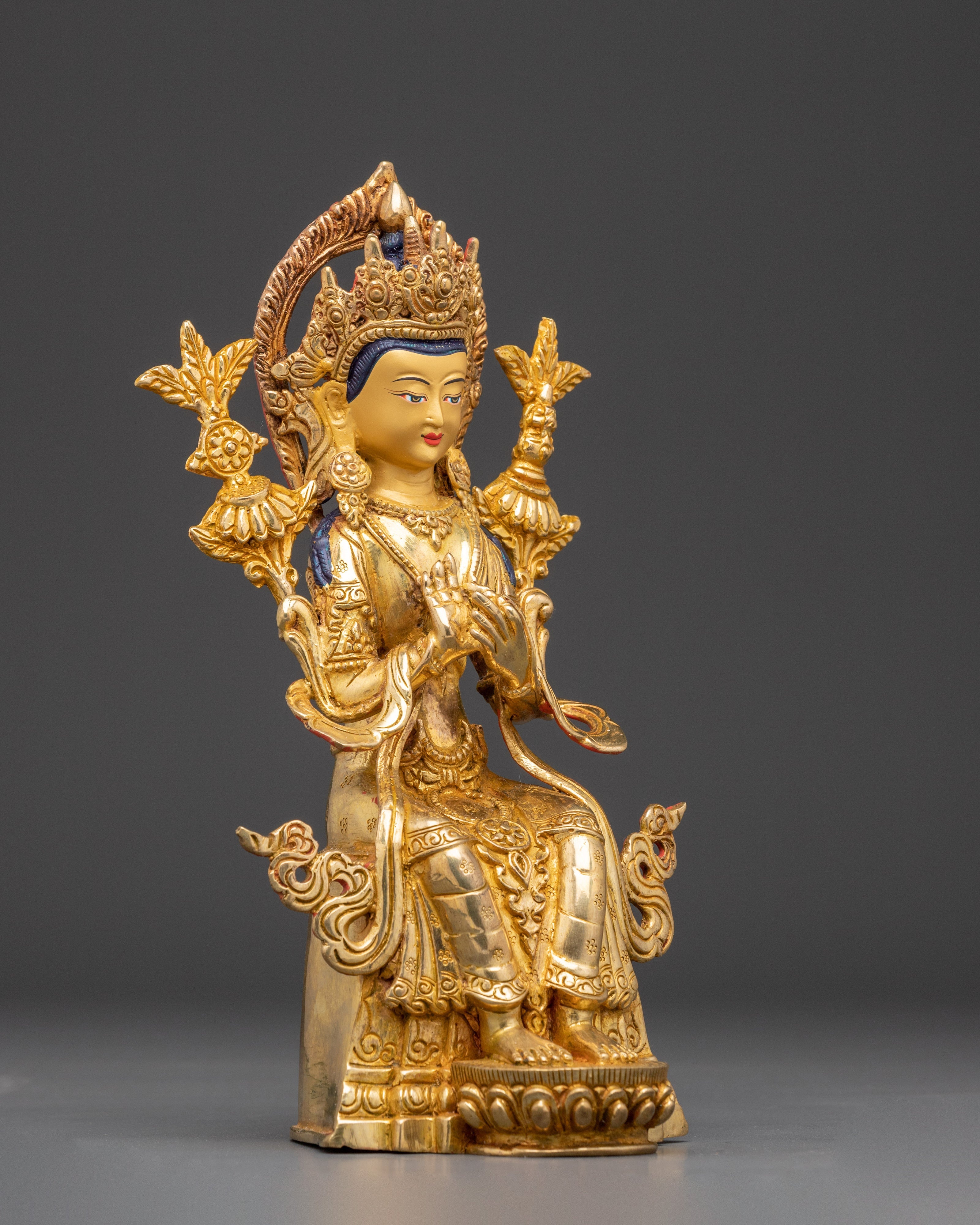 Handcrafted Maitreya Buddha Sculpture | Spiritual Decor for Altar or Meditation