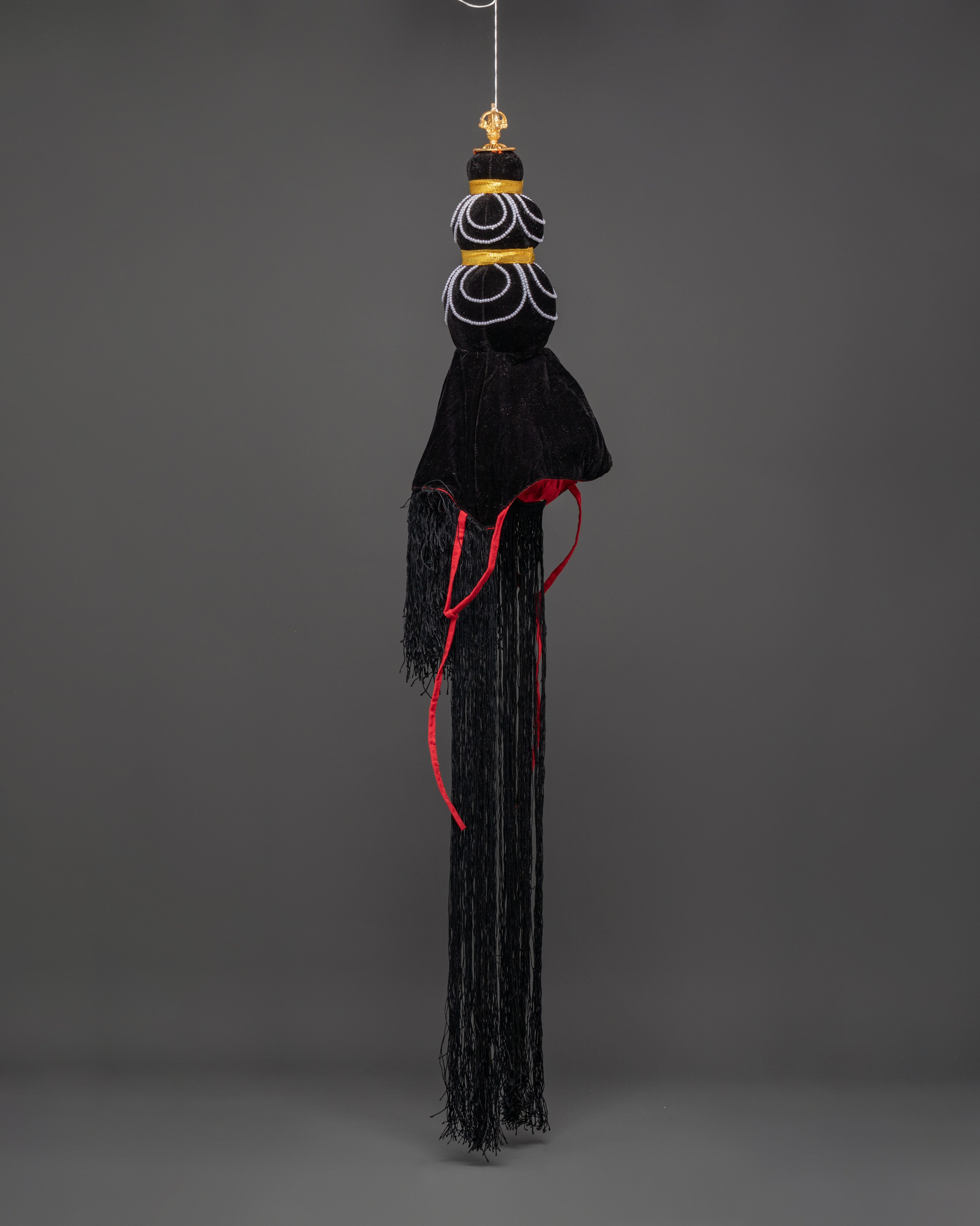Traditional Black Vajrayana Crown | Headdress for Monastic Ceremonies