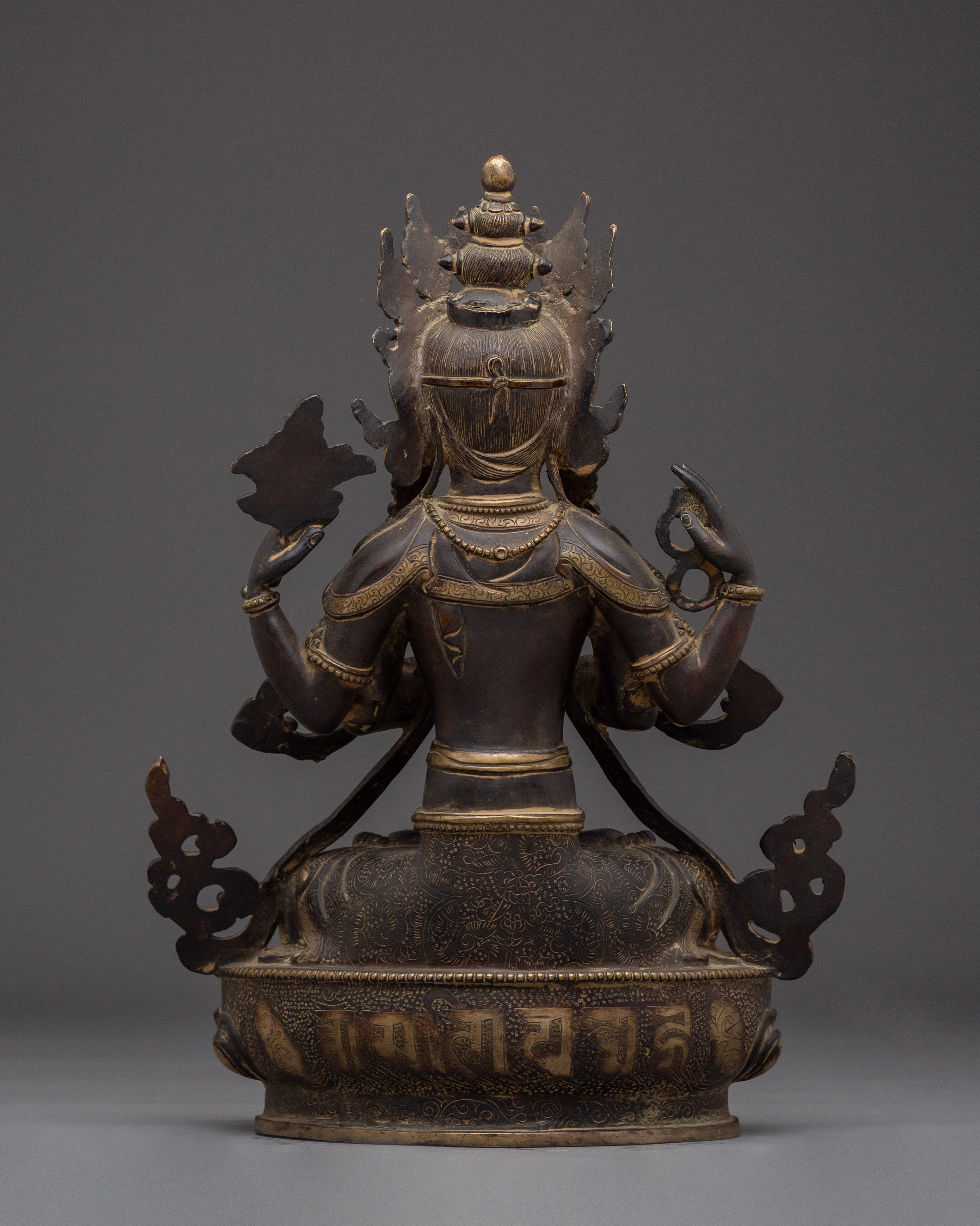 Avalokiteshvara Chenrezig |Black Oxidized Copper