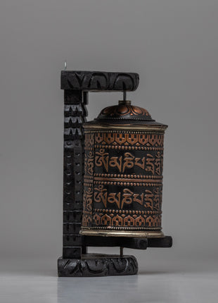 Elegant Traditional Buddhist Prayer Wheel | Sacred Tool for Meditation and Daily Prayers