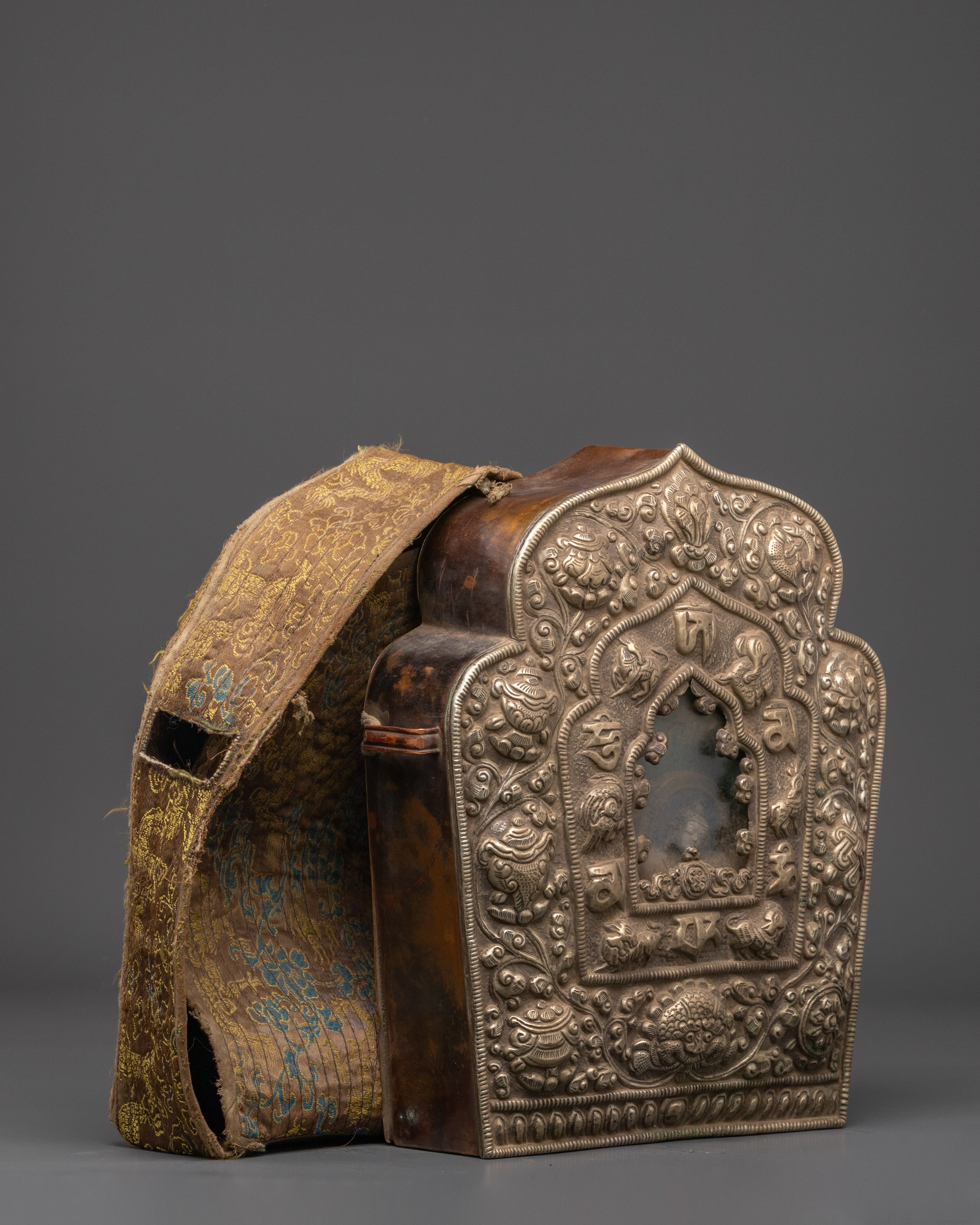 Buddhist Ghau Box with Symbols | Handcrafted Tibetan Shrine Box