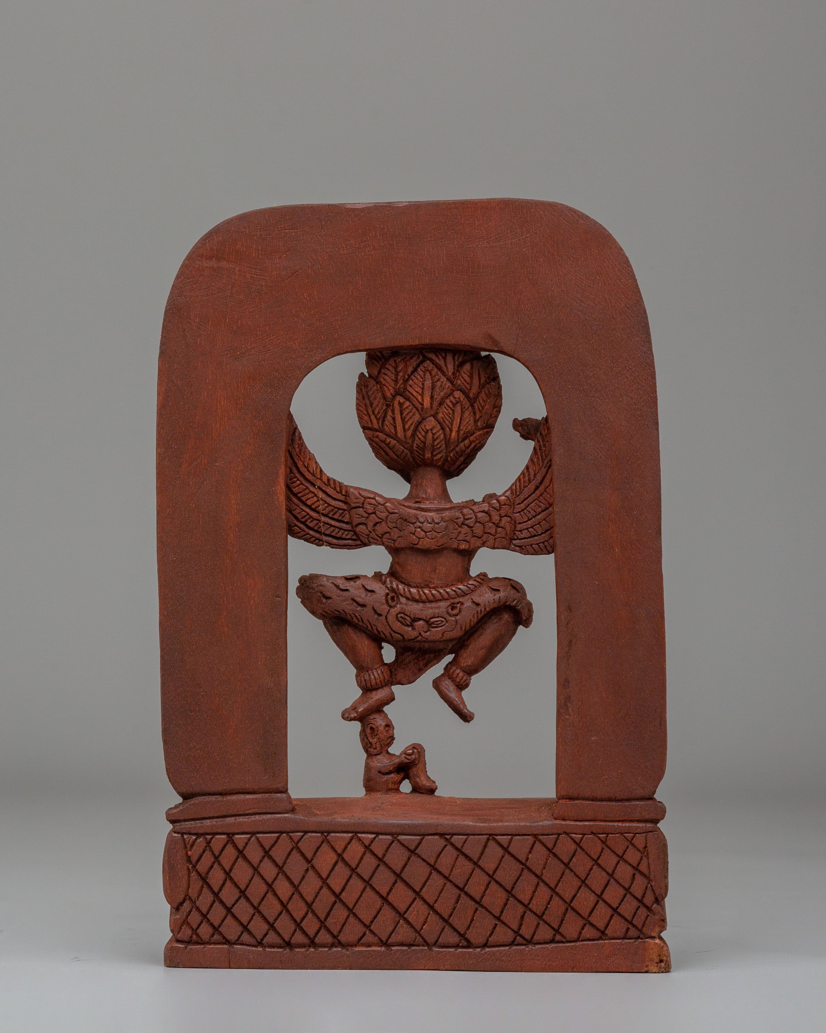 Garuda Statue  | Hand-Carved Wooden Garuda Deity Sculpture