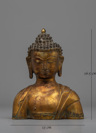 Handcrafted Buddha Head Figurine | Traditional Copper Art for Mindfulness and Harmony