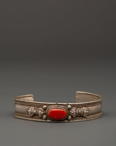 Spiritual Bracelet with Red Turquoise 