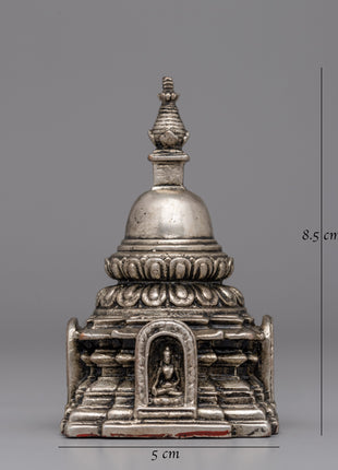 Decorative Copper  Chaitya Stupa | Symbol of Compassion and Enlightenment in Tibetan Art